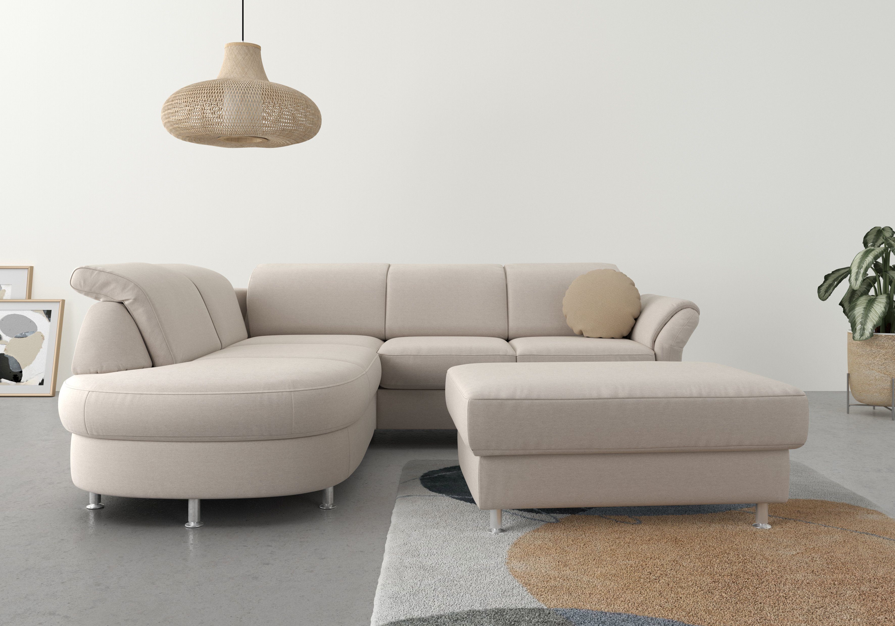 sit&more Ecksofa Apulia L-Form, wahlweise Bettfunktion, Bettkasten und Kopf- und Armteilverstellung