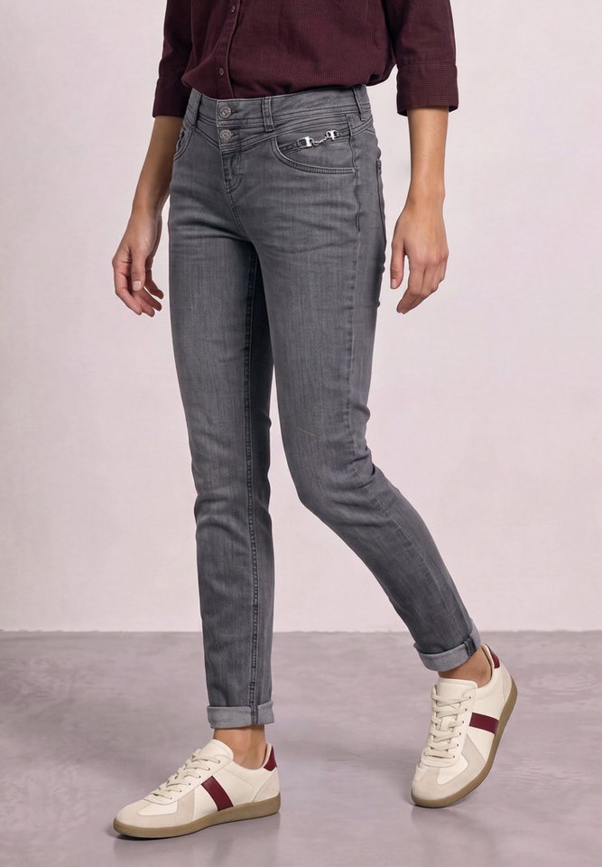 STREET ONE 5-Pocket-Jeans Style Jane mit Dekodetails / Slim Legs / Stretch