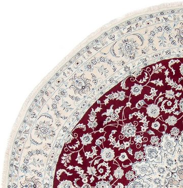 Wollteppich Nain Medaillon Rosso scuro 300 x 300 cm, morgenland, rund, Höhe: 10 mm, Unikat mit Zertifikat