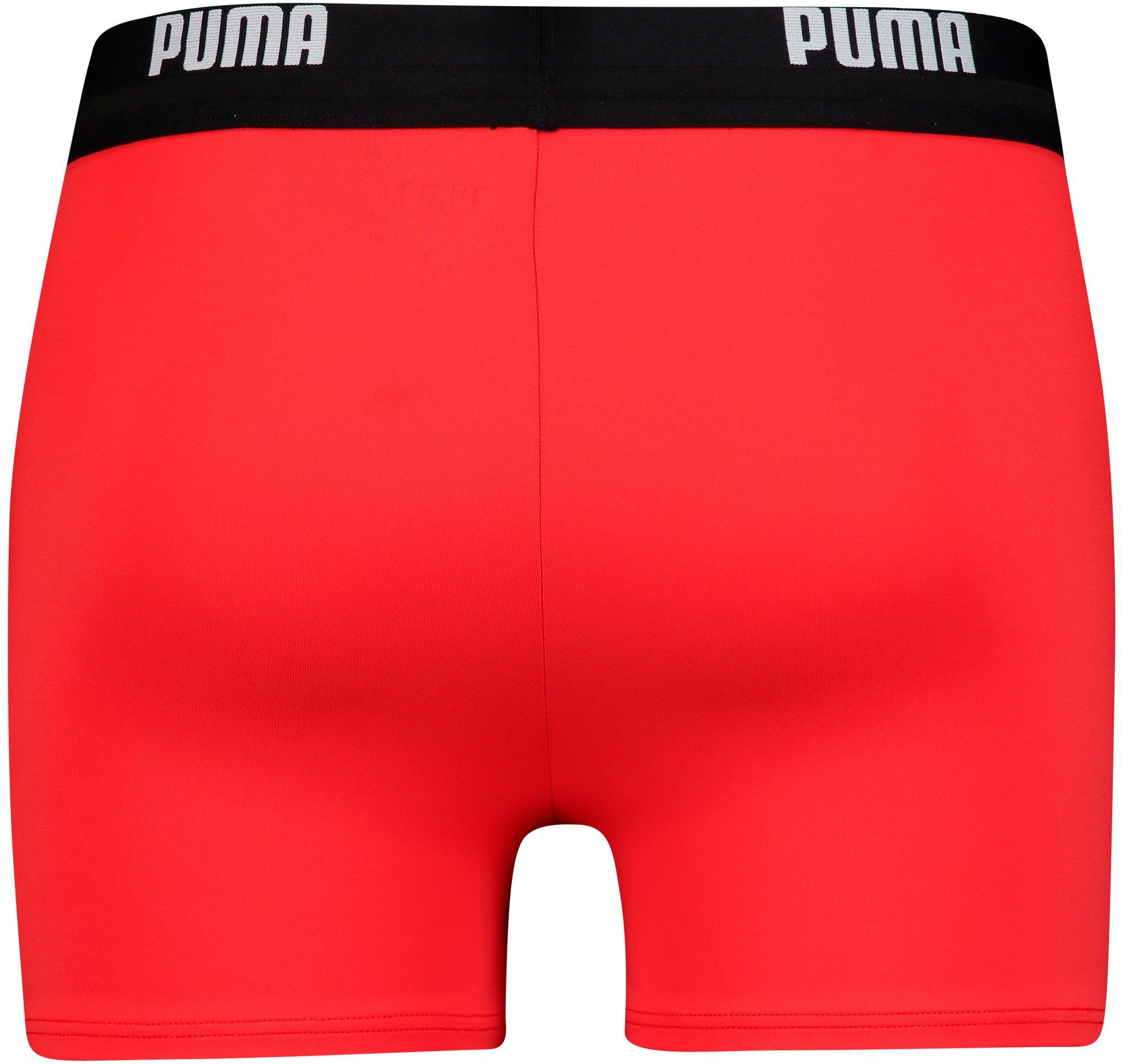 PUMA Badehose PUMA SWIM MEN LOGO TRUNKS elastischer Logobund mit integriertem Kordelzug