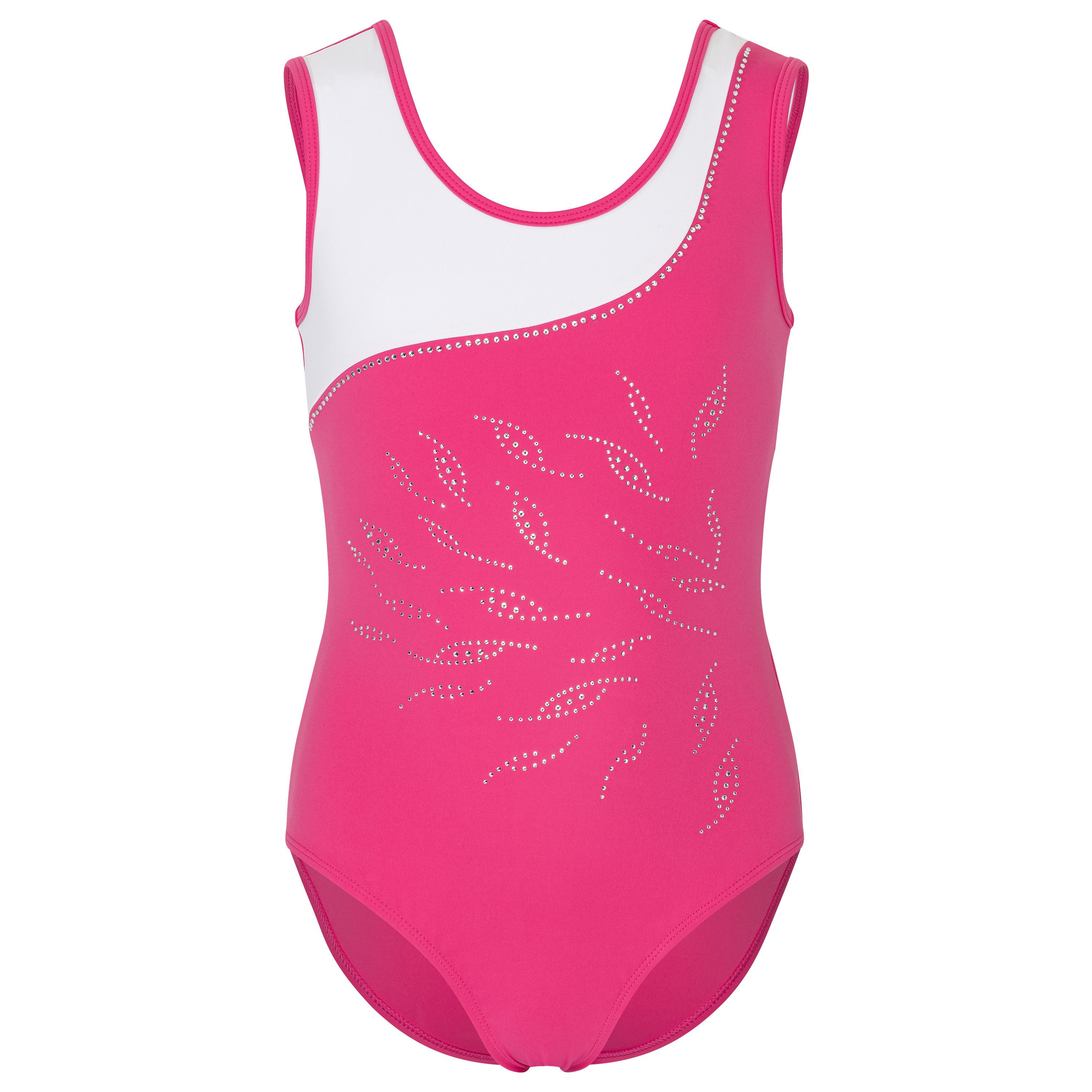 tanzmuster Turnanzug Evi Mädchen Langarm, Gymnastikanzug mit Glitzersteinen für Kinder