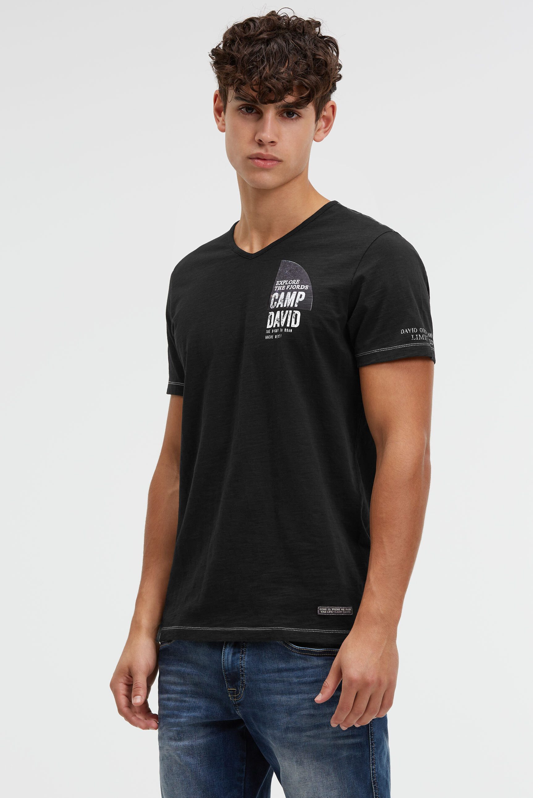 CAMP DAVID V-Shirt aus Baumwolle