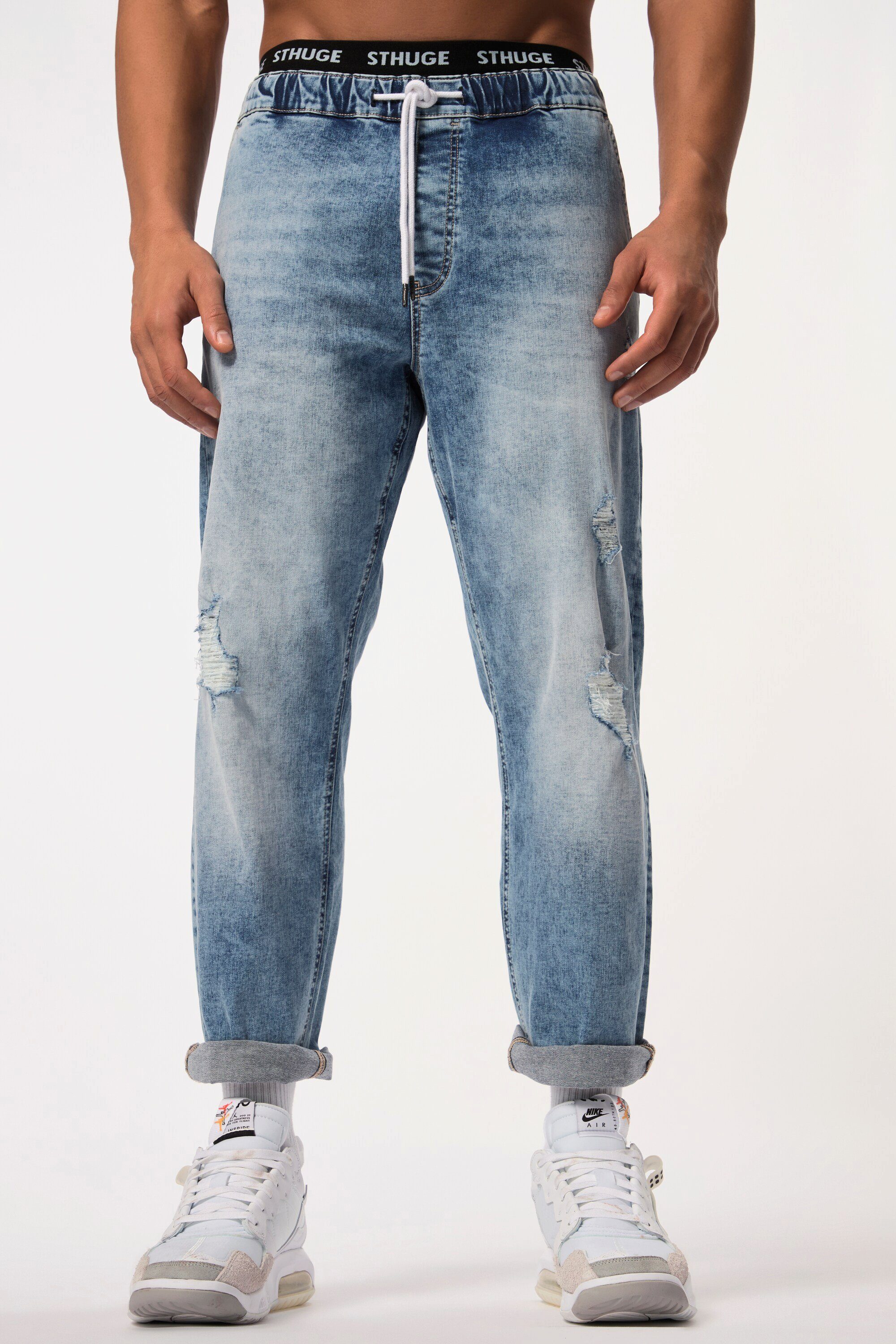 STHUGE 5-Pocket-Jeans STHUGE Jeans FLEXLASTIC® Denim Destroyed Look günstig online kaufen