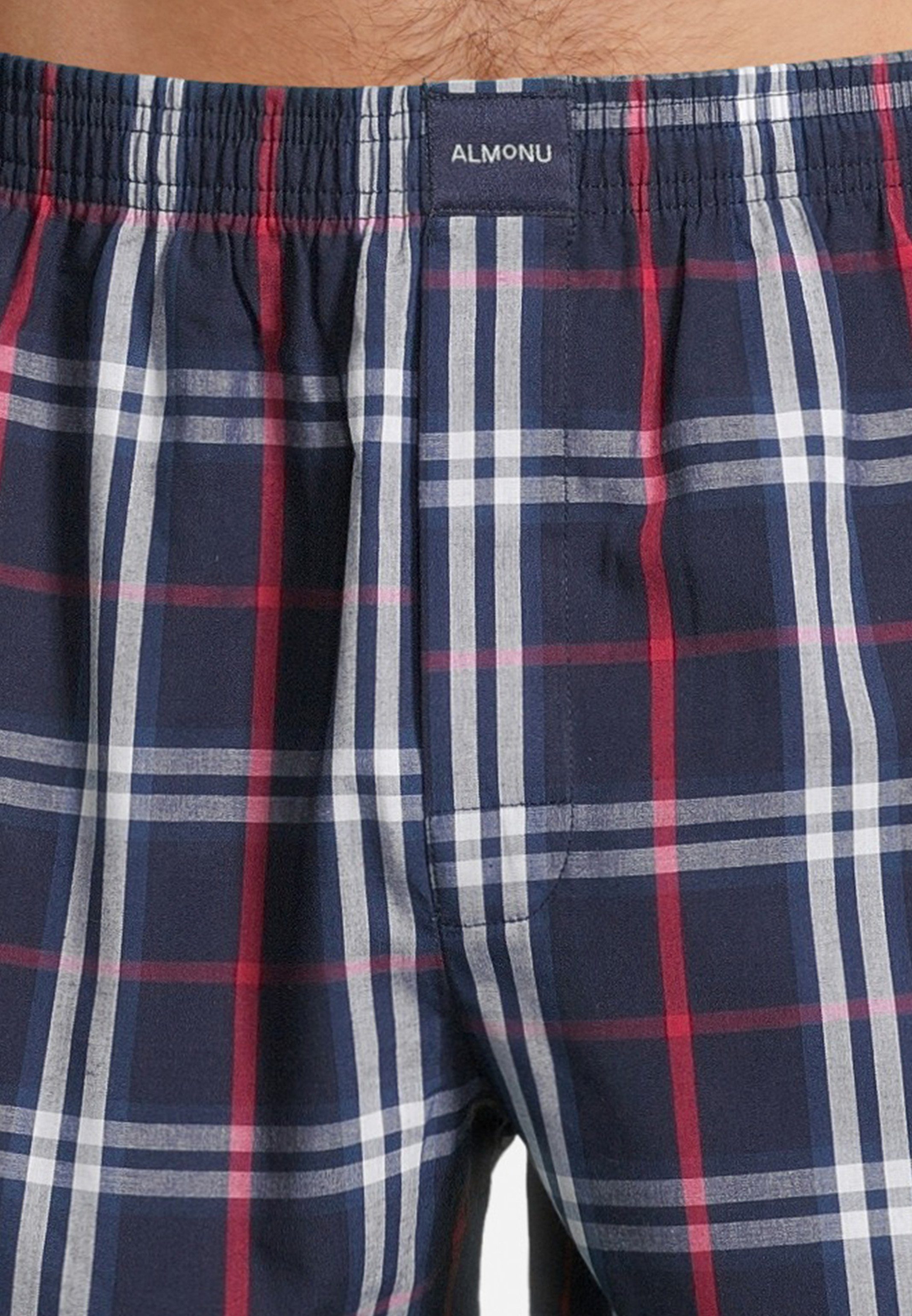 Almonu Boxershorts 6er Pack Web (Spar-Set, 6-St) Boxershorts - Baumwolle - mit Eingriff - Atmungsaktiv