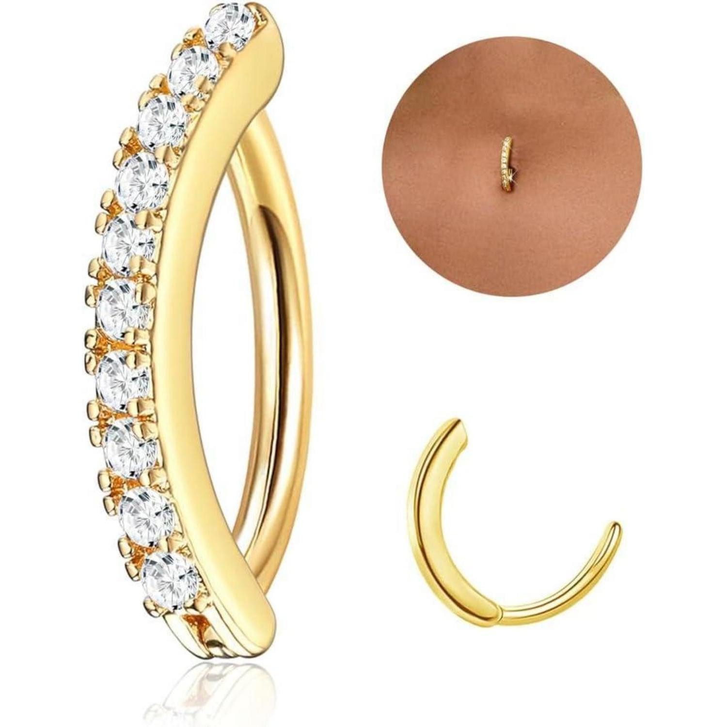 LuxusKollektion Bauchnabelpiercing Bauchnabelpiercing 14G Ring Edelstahl Cl günstig online kaufen