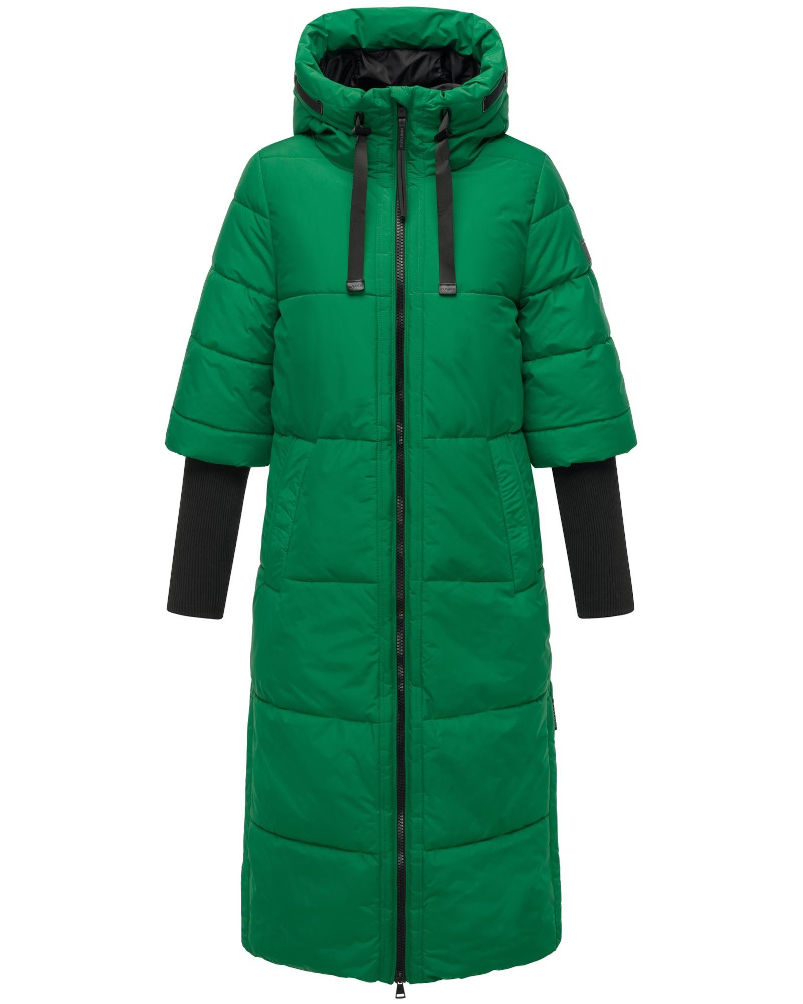 Navahoo Steppmantel "Ciao Miau XIV", Langer Wintermantel mit Rippstrickärme günstig online kaufen