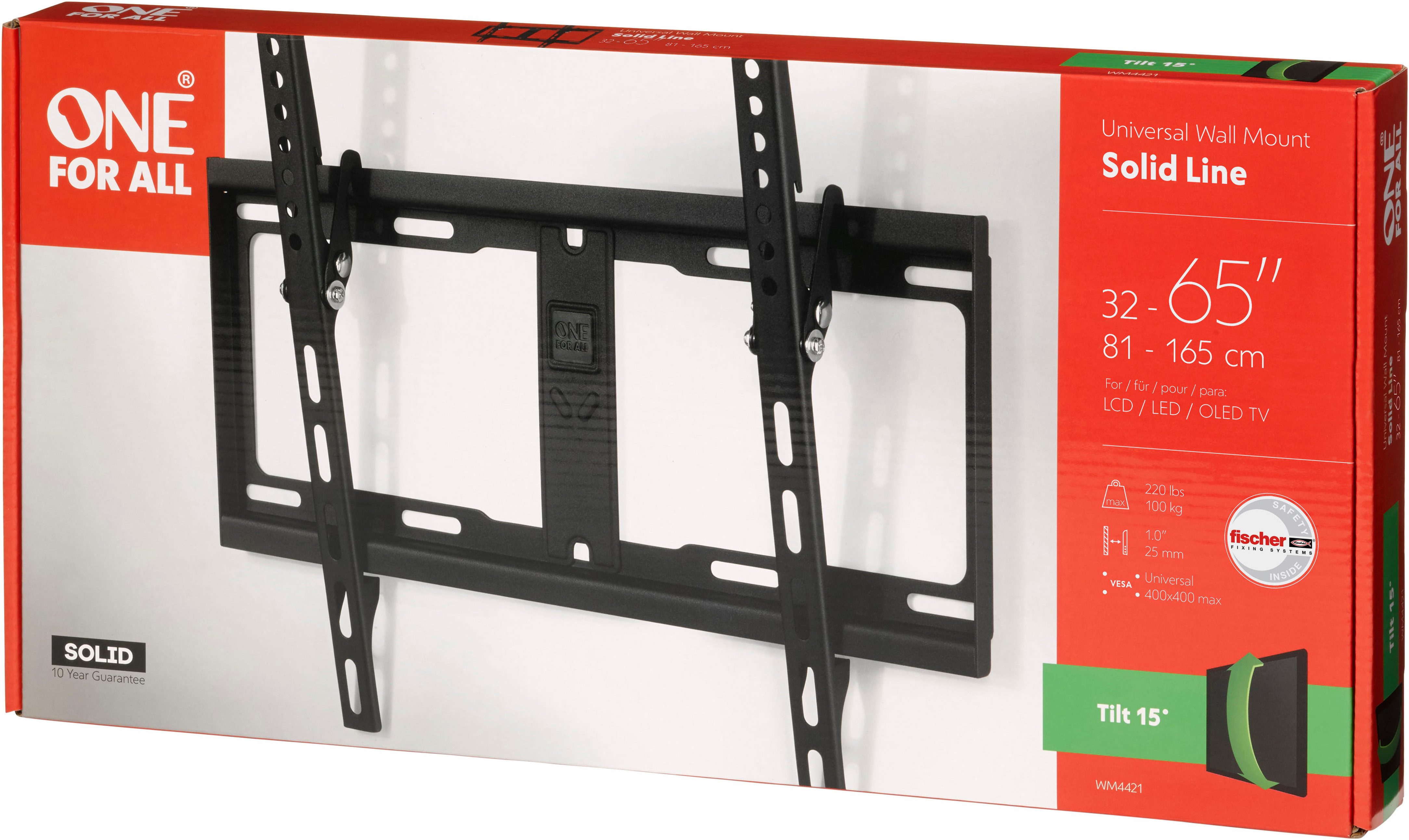 One for All TV-Wandhalterung Solid Tilt WM4421, (bis 65 Zoll)