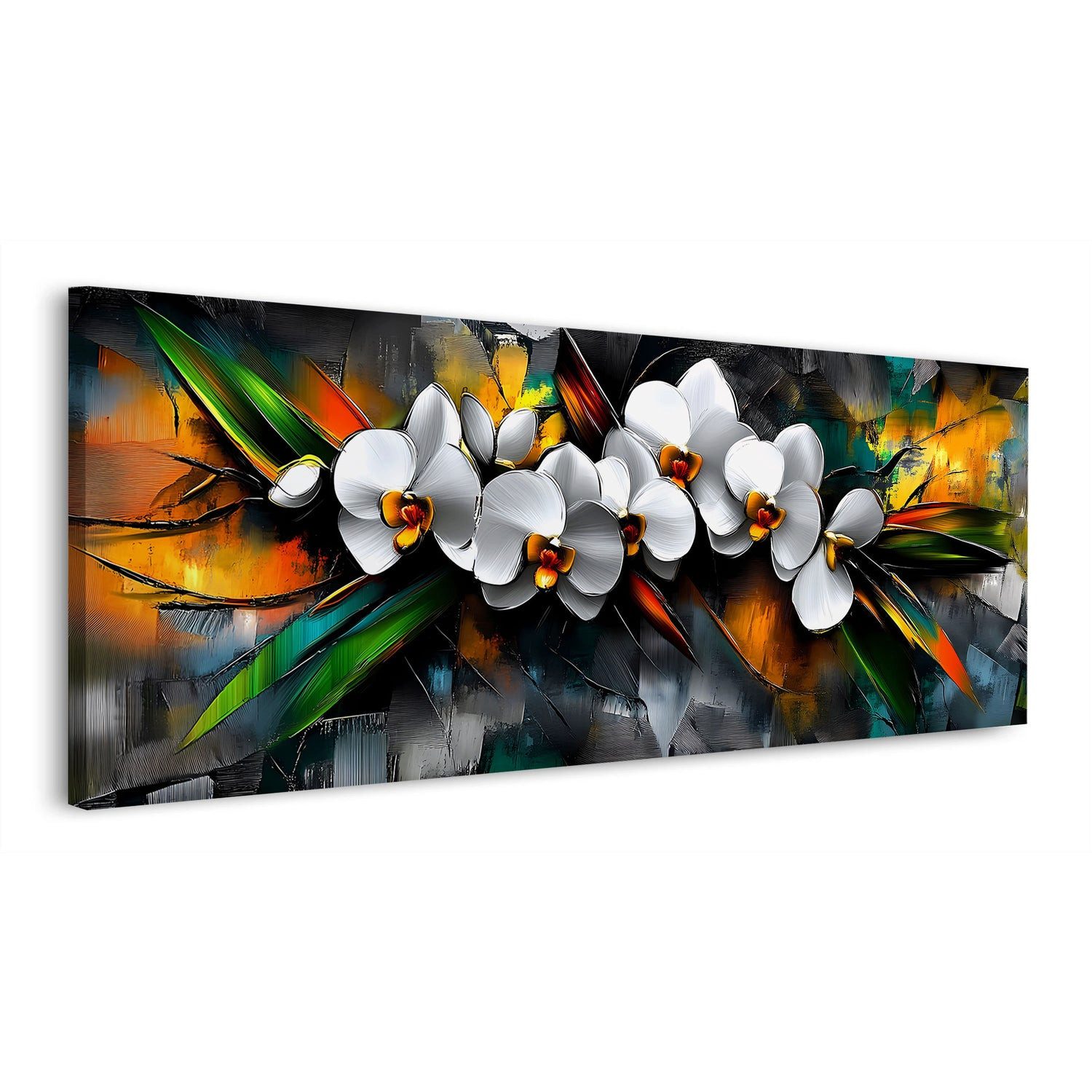 Artedinoi Leinwandbild Abstrakt Orchideen Malerei Pop Art Leinwandbild Wandbild Kunstdruck XL