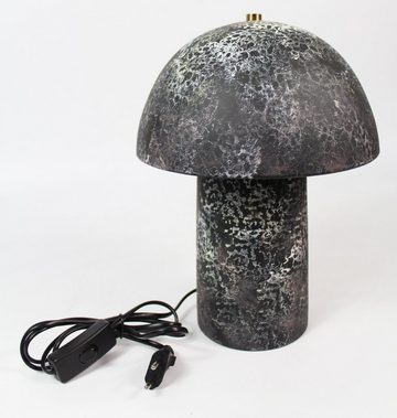 Arnusa Tischleuchte Nachttischlampe Pilz Keramik Steinoptik 23x30 cm, ohne Leuchtmittel