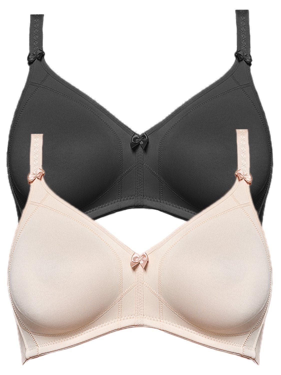 Susa Set: Soft-BH 2er Pack BH ohne Bügel Topsy (Spar-Set, 2-tlg) - Schwarz-cappuccino