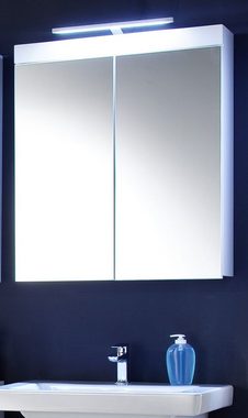 trendteam Badmöbel-Set Amanda, (Badezimmer 2-teilig in weiß, 60 x 185 cm), Hochglanz