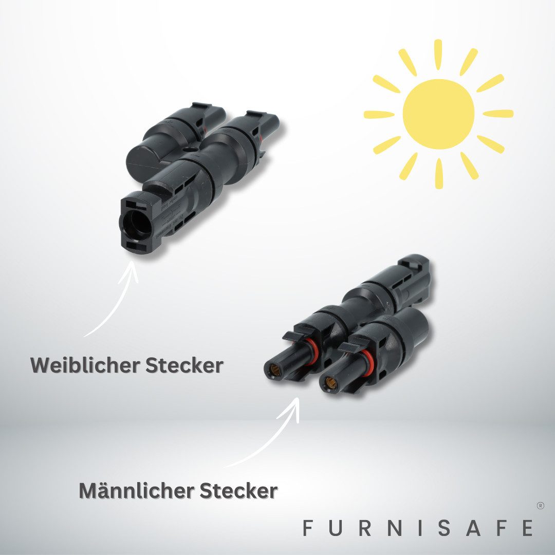 FurniSafe FurniSafe Solar Steckverbinder PV-Anlage Solarstecker 2-fach Verteiler Solarkabel, Y Stecker – Bild 5 von 5