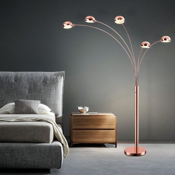 Globo Stehlampe, Leuchtmittel nicht inklusive, Stehleuchte aus Metall in kupferfarben Design Standleuchte