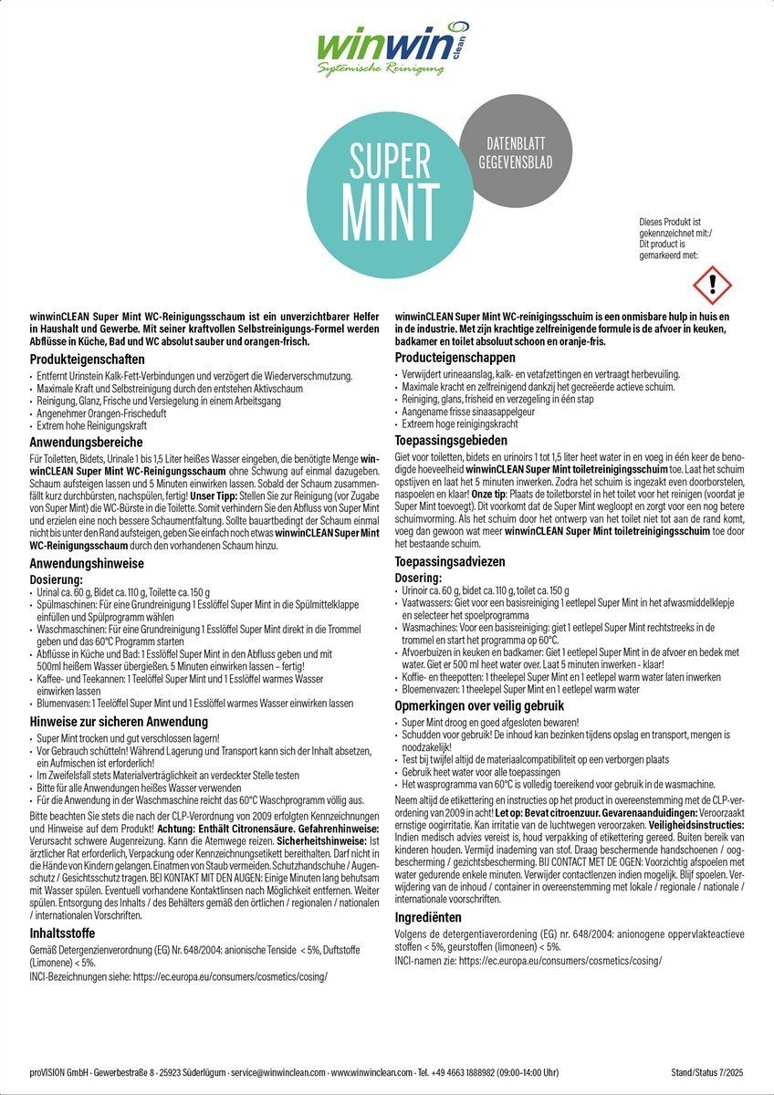 winwinCLEAN WC Reiniger Pulver 1kg I Löst Urinstein & Kalk sofort & ohne Schrubben WC-Reiniger (1 KG Selbsttätig & extra stark gegen Urinstein, WC,Toilette,Abfluss,Urinal)