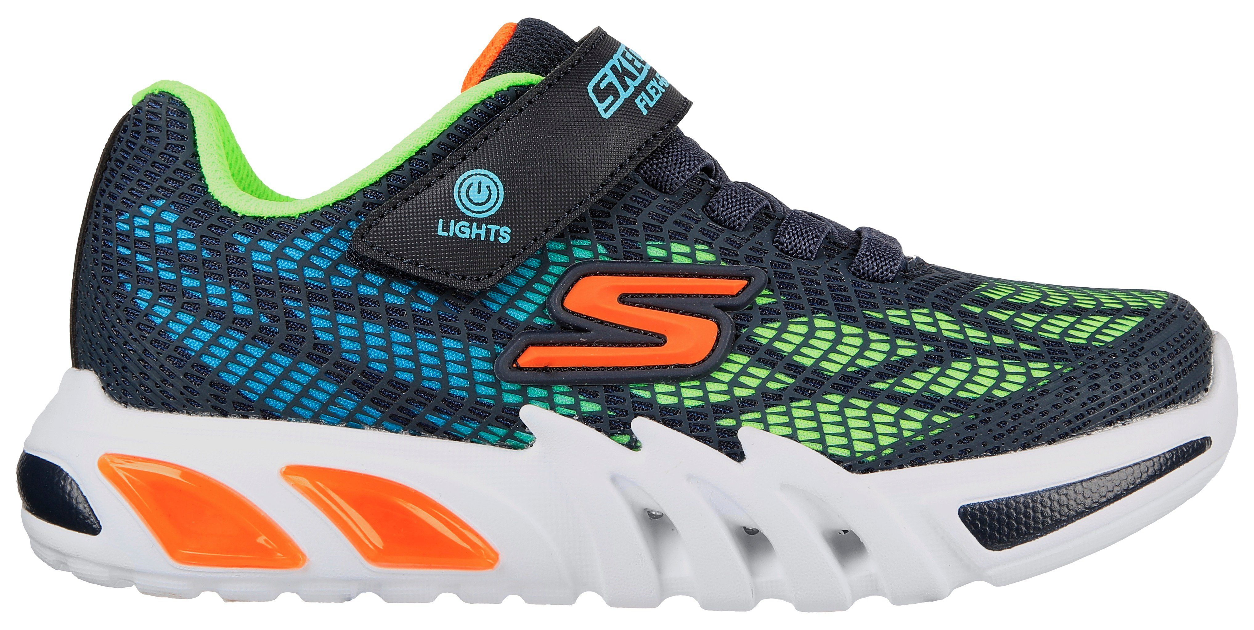 Skechers Kids FLEX-GLOW ELITE VORLO mit navy/ Sohle Sneaker leuchtender multi