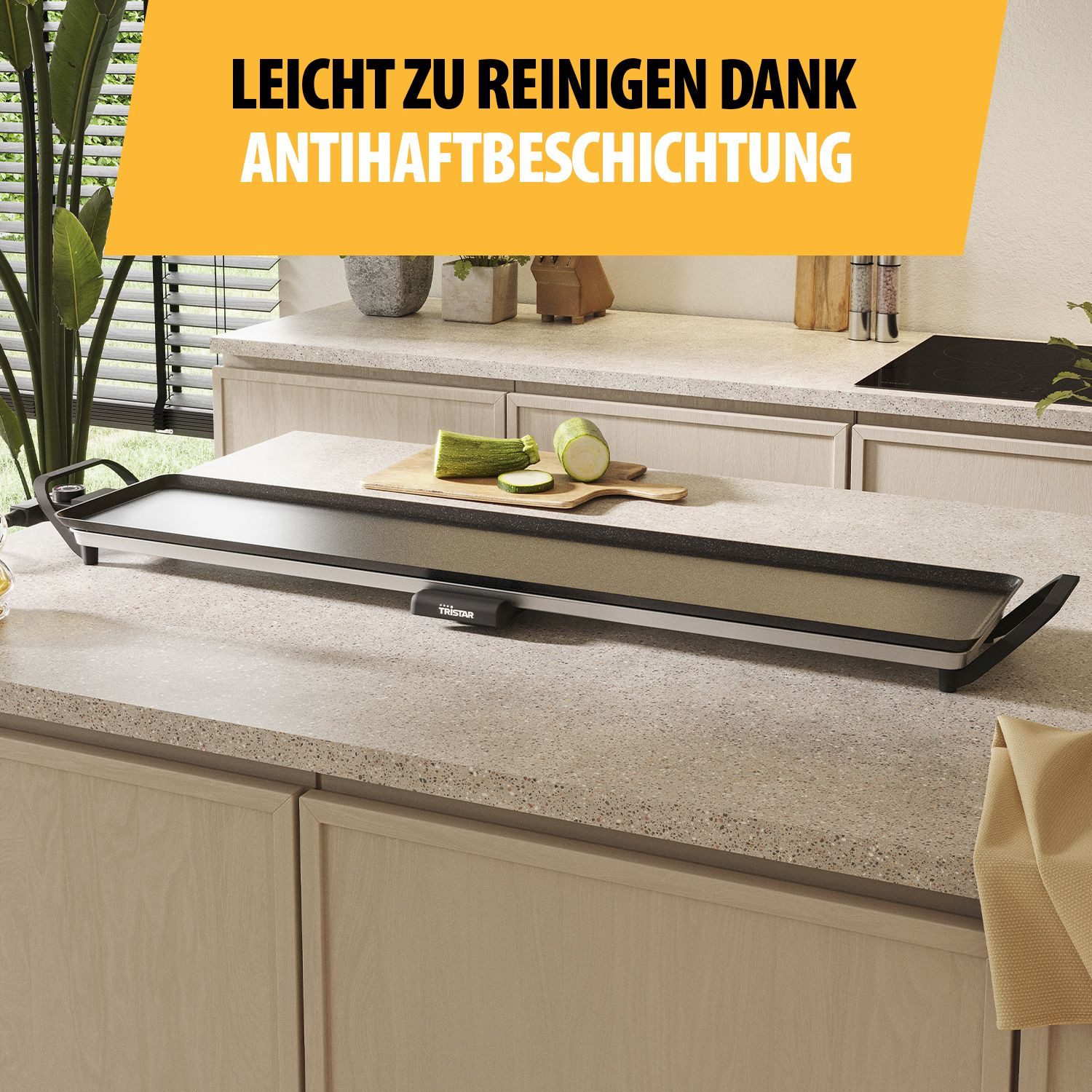 Tristar Tischgrill Tristar BP-2670 Tischgrill Slim XXL - Große Grillfläche, 1800 W, 100 x 22 cm – Abnehmbare Griffe
