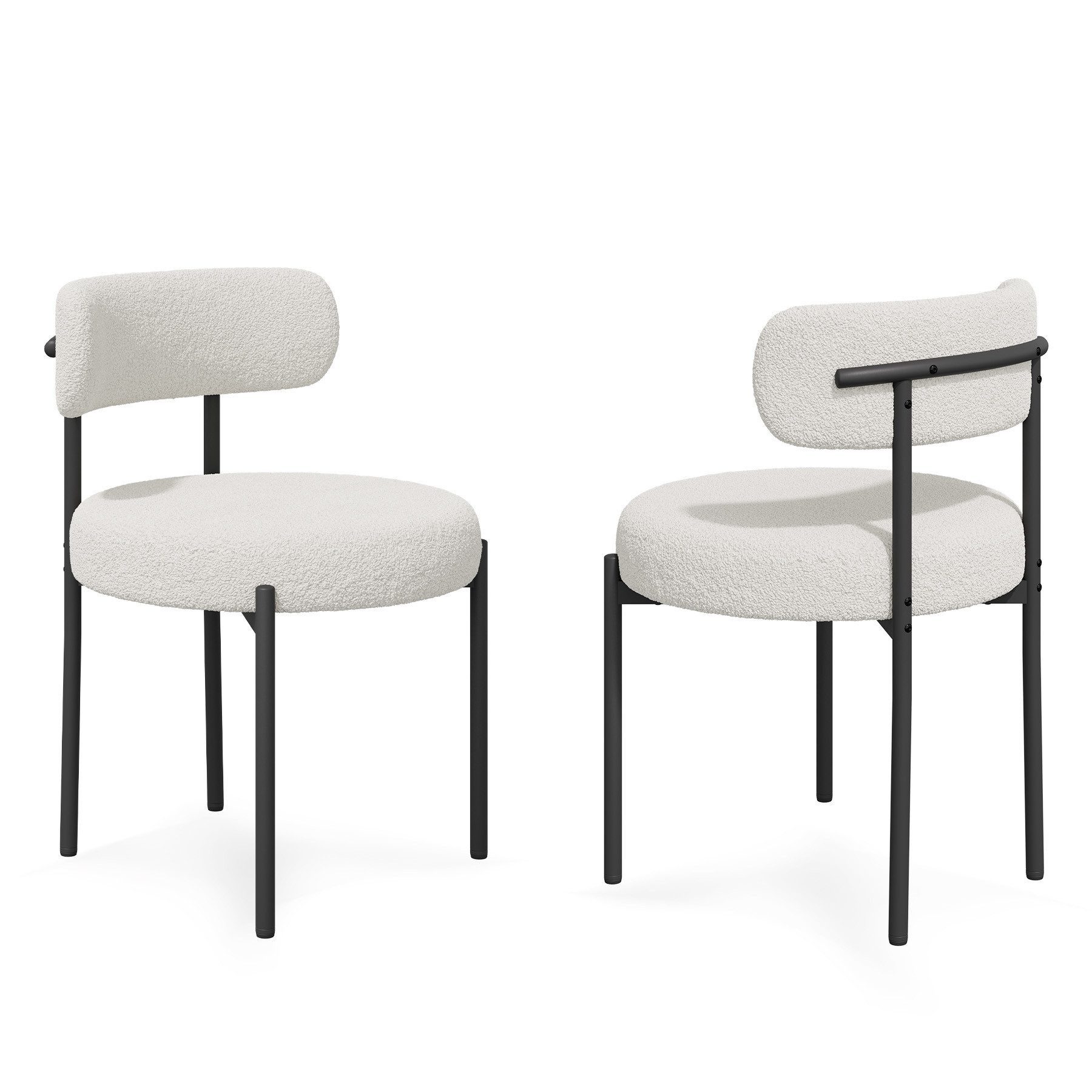 HawthyHome Esszimmerstuhl Runder Polsterstuhl mit Metallgestell, Wohnzimmerstuhl, Küchenstuhl (2 St), 2er Set