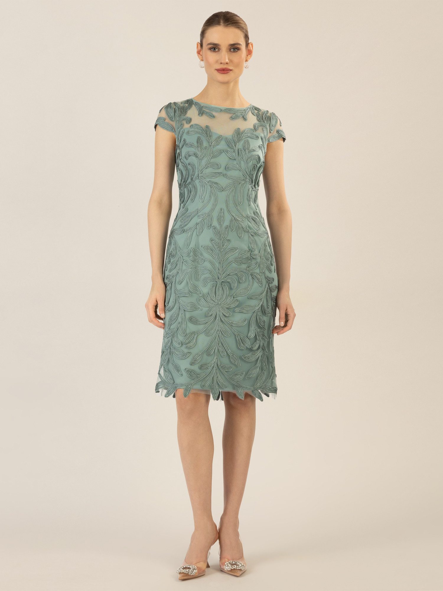 Apart Cocktailkleid aufwendig bestricktes Meshkleid günstig online kaufen