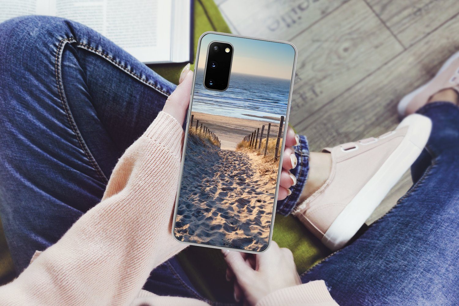 MuchoWow Handyhülle für Samsung Galaxy S20 Strand - Meer - Niederlande - Dünen - Sonne, Phone Case, Silikon, Schutzhülle Dünn