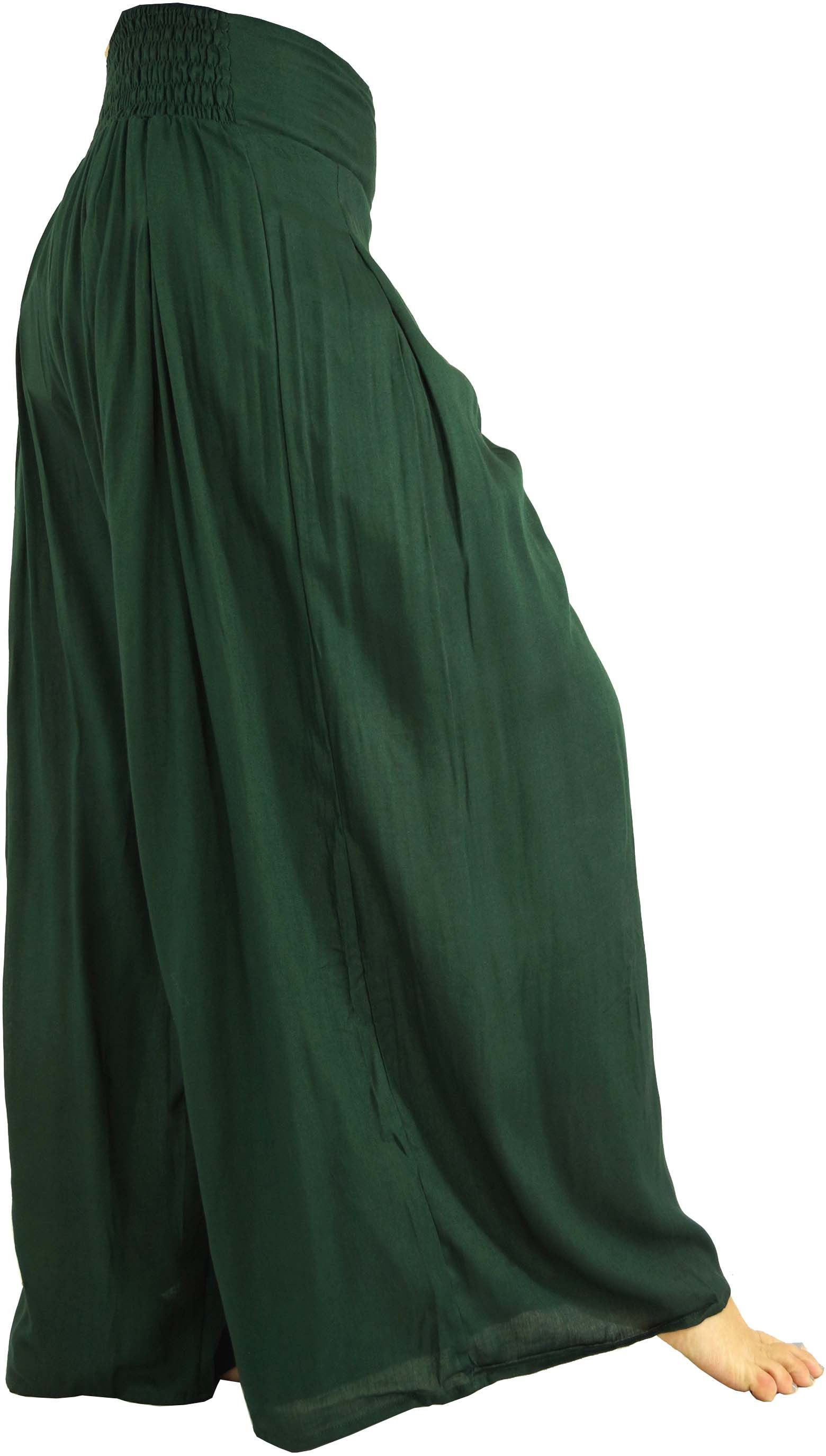 Relaxhose Ethno Guru-Shop Sommerhose tannengrün Style, Boho - weite alternative Bekleidung Hosenrock,