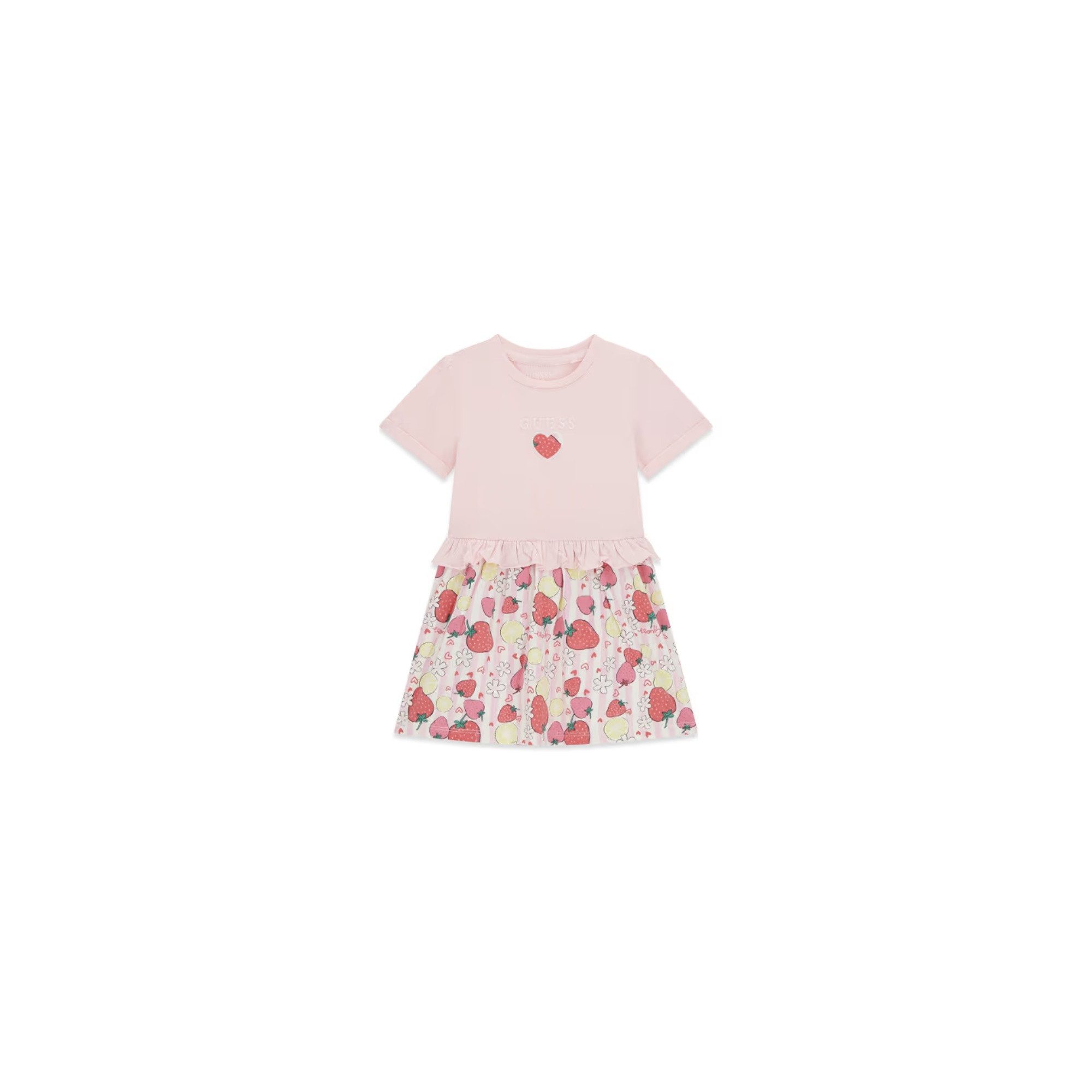 Guess Kids Sommerkleid Guess Kleid für Mädchen mit Erdbeer-Print aus Baumwollmix