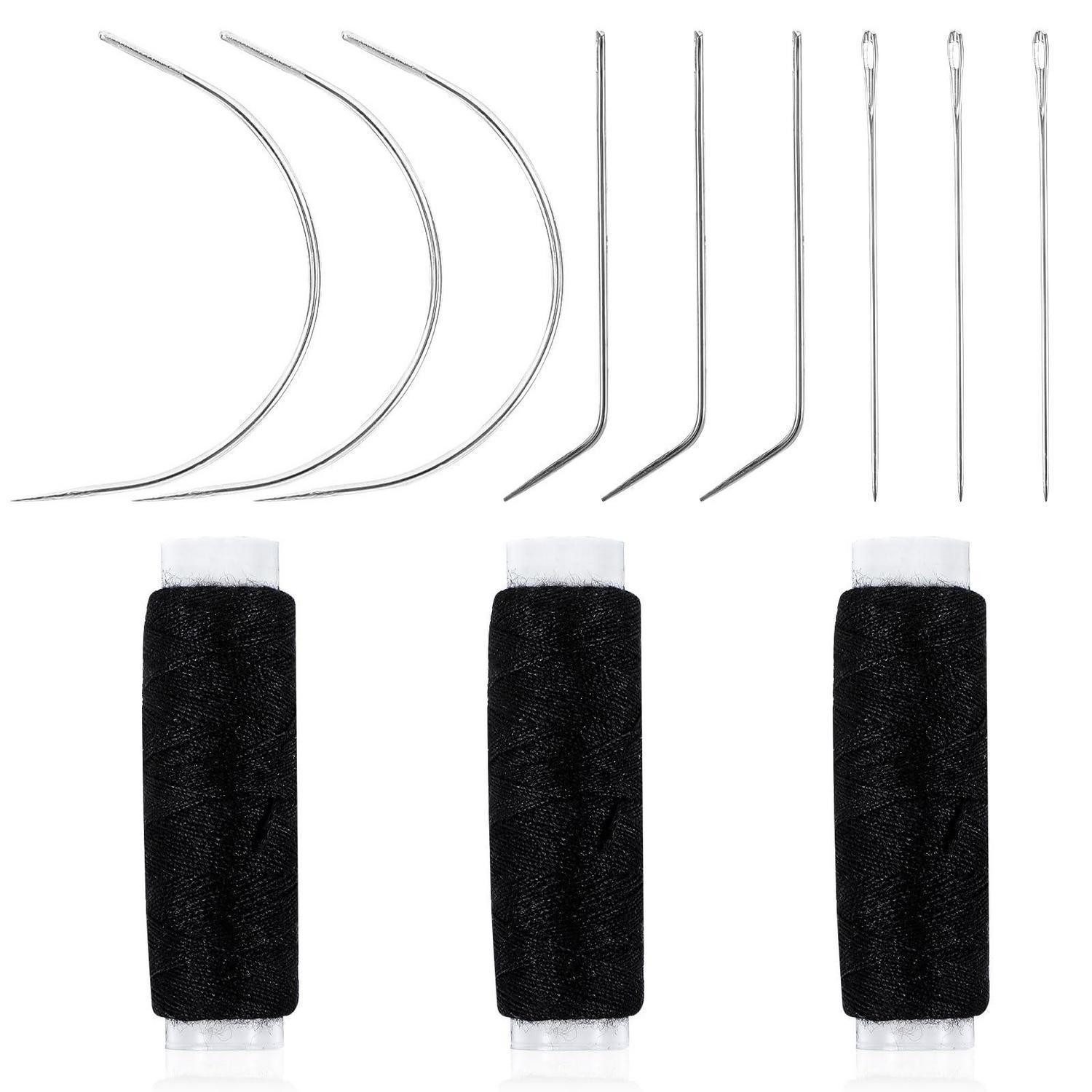 LuxusKollektion Nähnadeln Haarverlängerungs Nadel & Faden Set, 12tlg., 1 St.