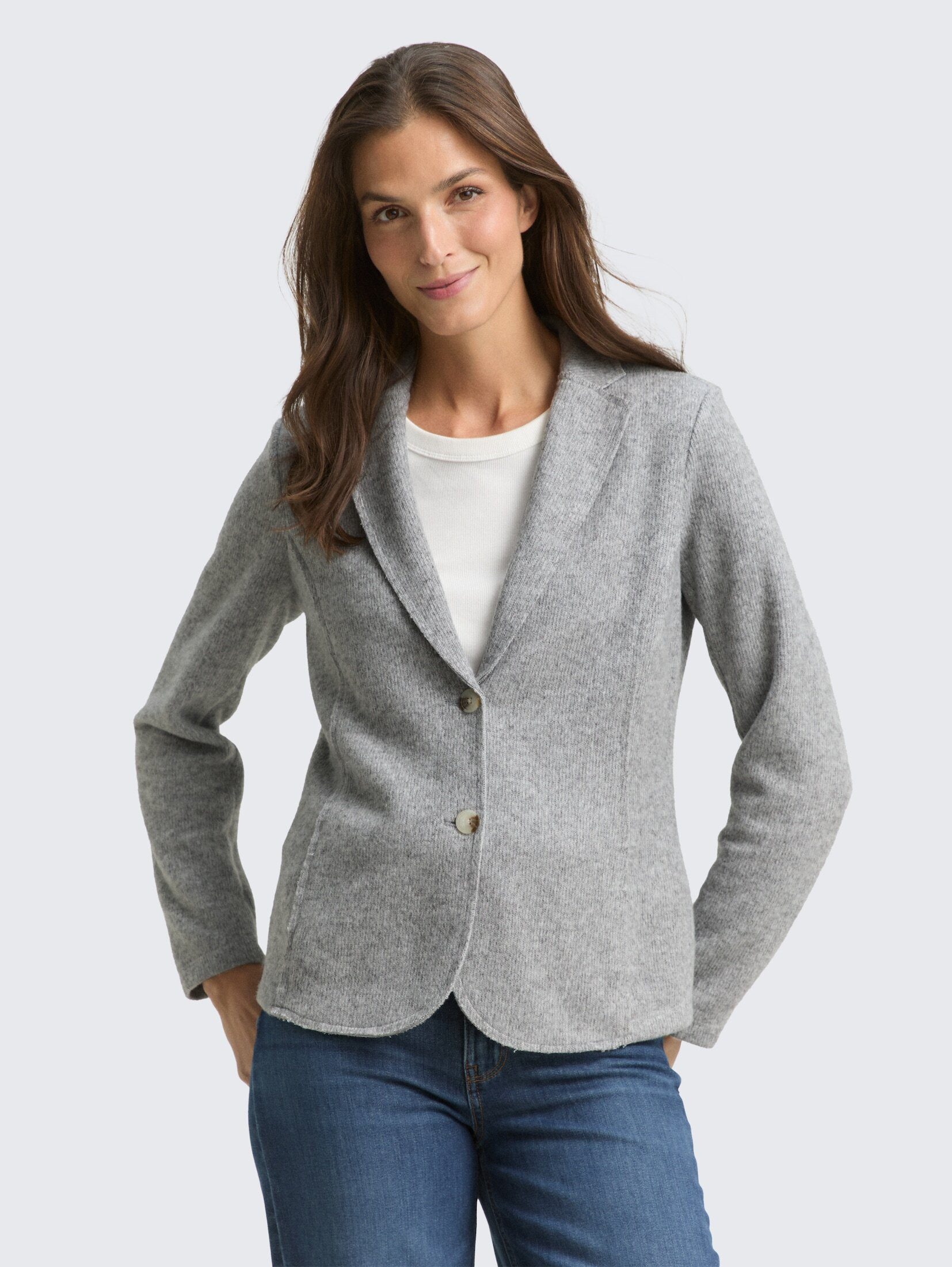 TOM TAILOR Jackenblazer Blazer Slim Fit Blazer in Melange-Optik