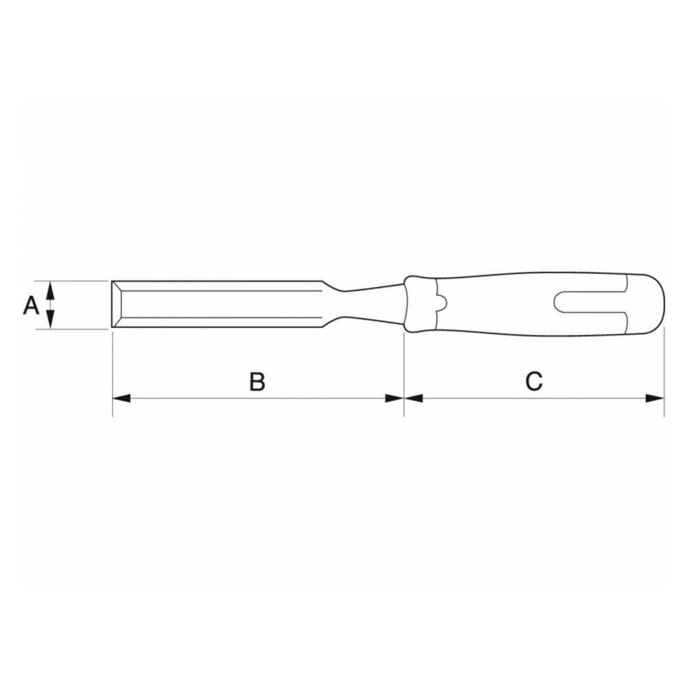 BAHCO Stechbeitel Stechbeitel, Holzgriff, vernickelter Stahlring, 14 X 140mm 425-14