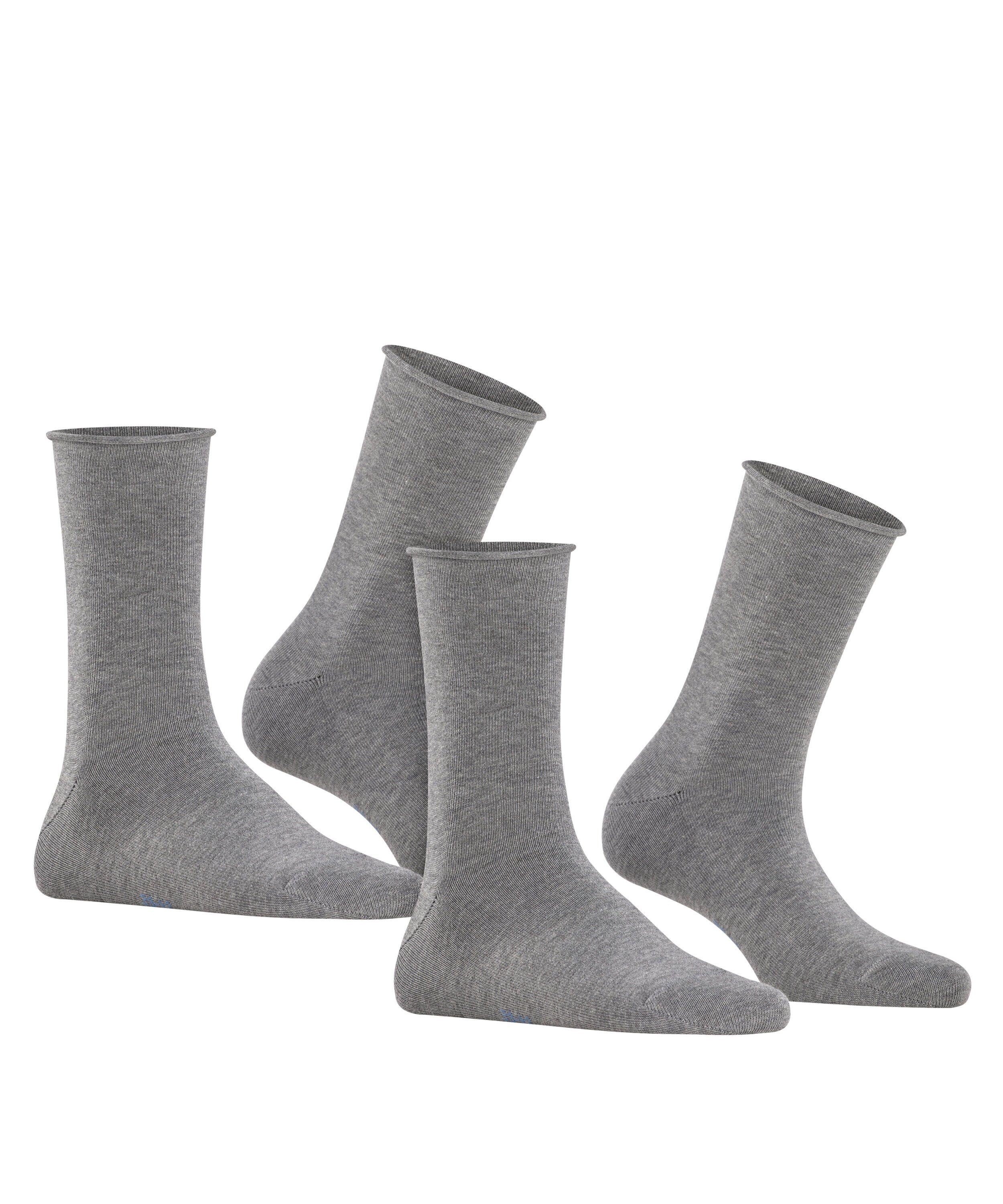 FALKE Socken (3390) 2-Pack light greymel. (2-Paar) Happy