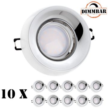 LEDANDO LED Einbaustrahler 10er LED Einbaustrahler Set Weiß mit LED GU10 Markenstrahler von LEDAN