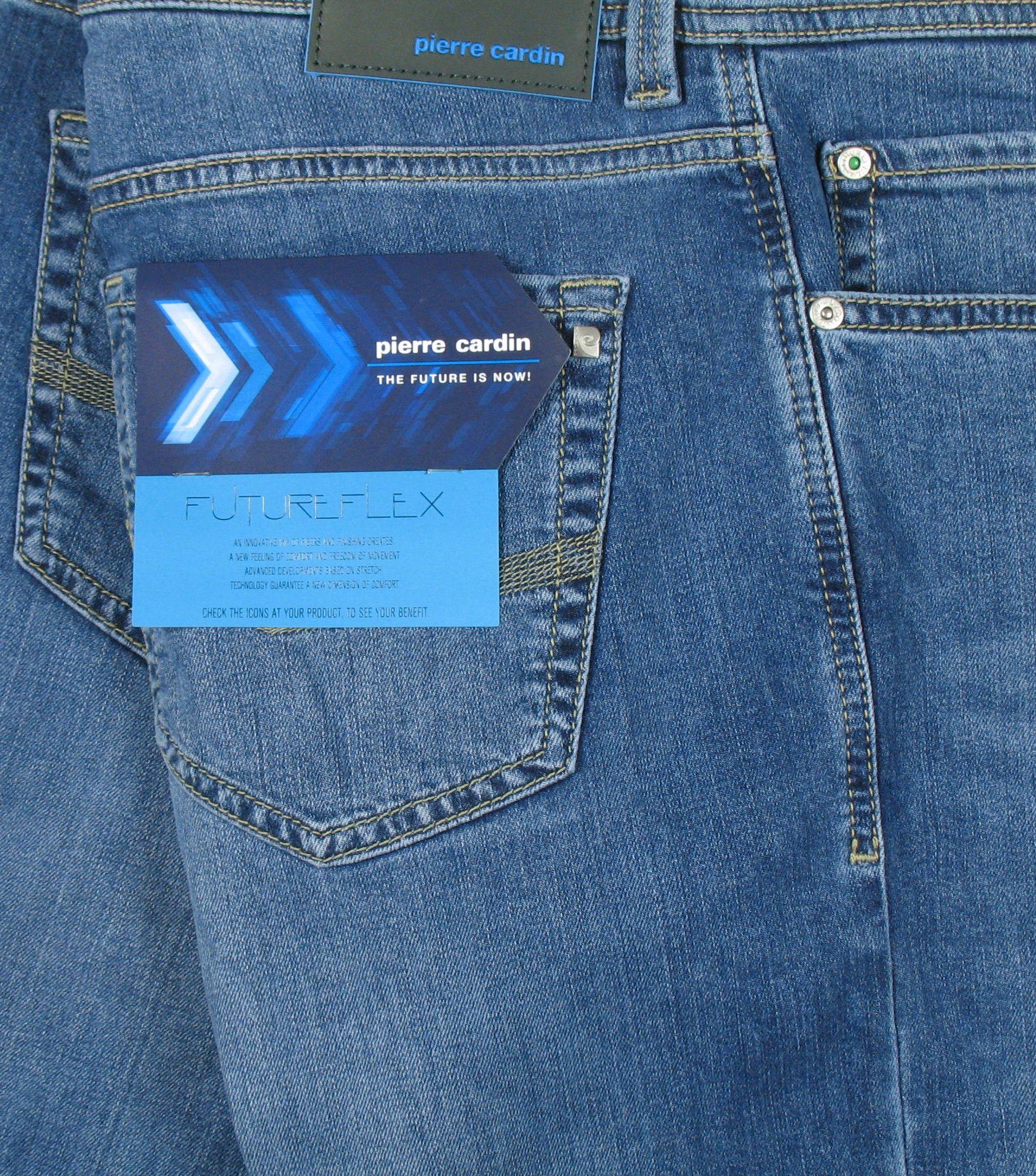Pierre Cardin 5-Pocket-Jeans Lyon used authentic blue Futureflex Tapered summer