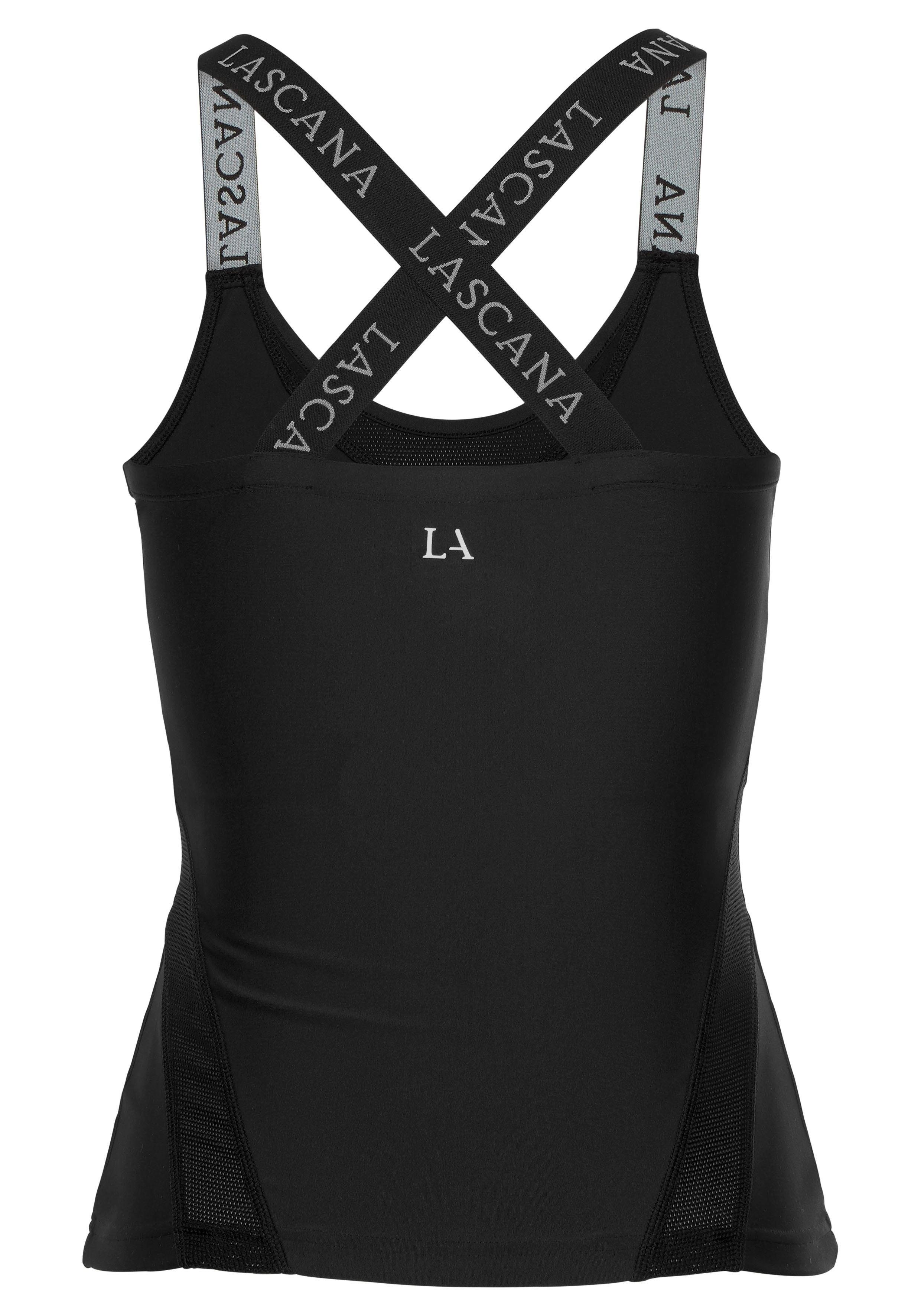 LASCANA ACTIVE Funktionsshirt mit elastischen Trägern und Mesh