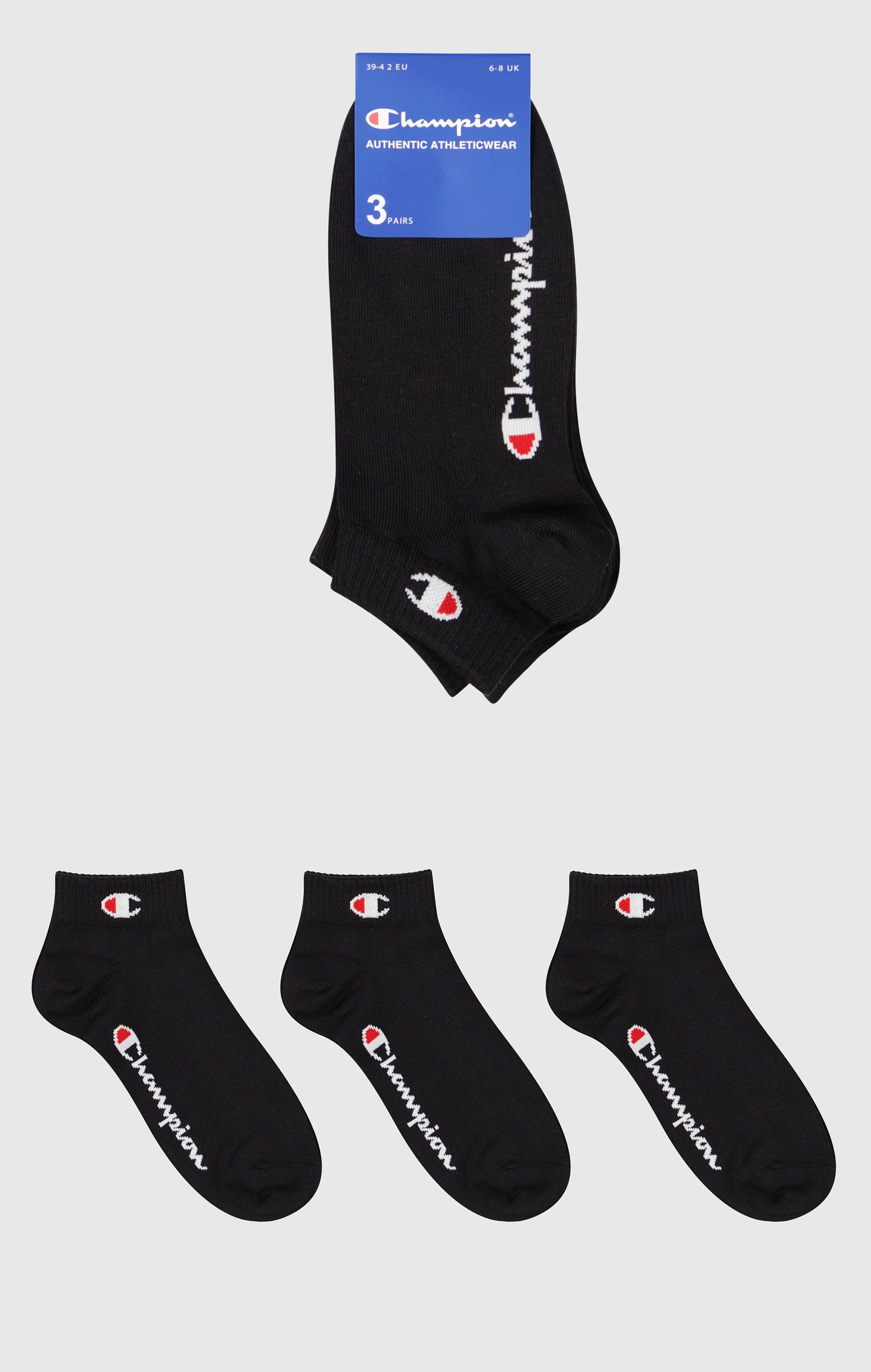 Champion Kurzsocken 3 Pack Quarter Socks (3-Paar) für sportive Aktivitäten, sportlicher Stil
