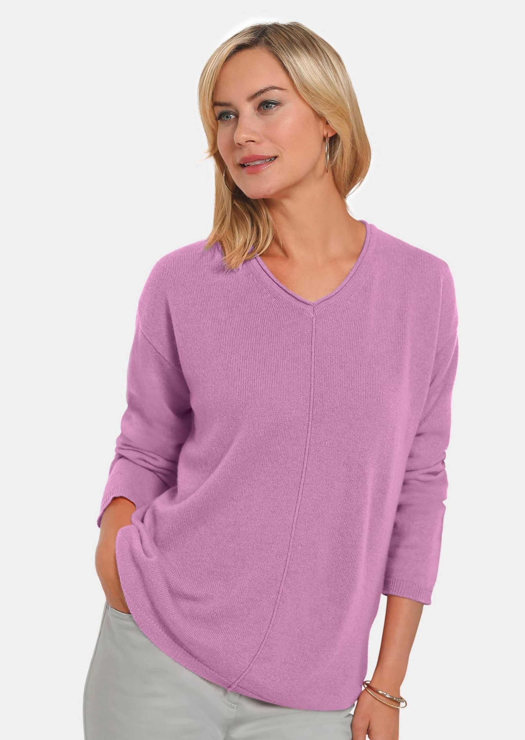 GOLDNER Strickpullover Kurzgröße: Kaschmirpullover mit V-Ausschnitt günstig online kaufen