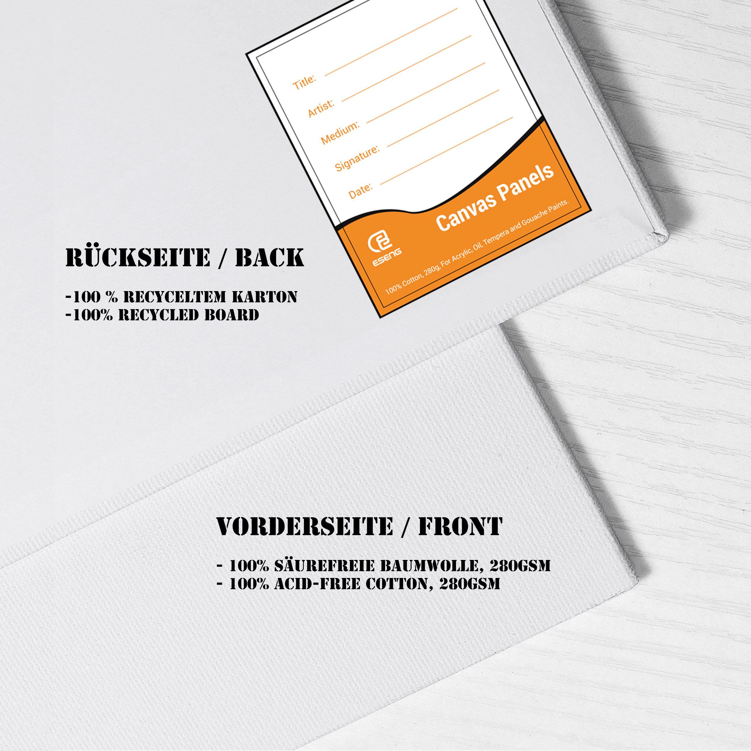 ESENG Leinwand zum Bemalen, MASTER CP-12, 100% Baumwolle, 3mm dick, Größenvielfalt