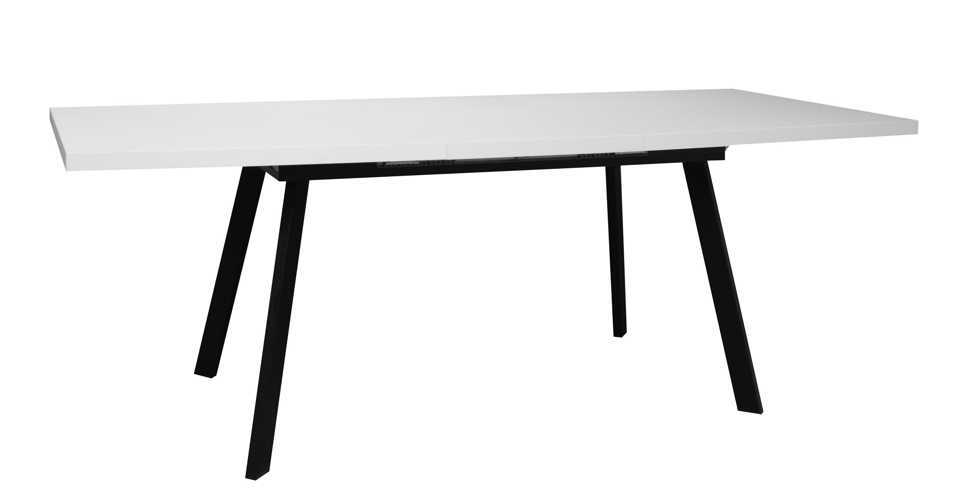 freiraum Esstisch Big System (ausziehbar), (ausziehbar) in schwarz matt / weiß matt lack
