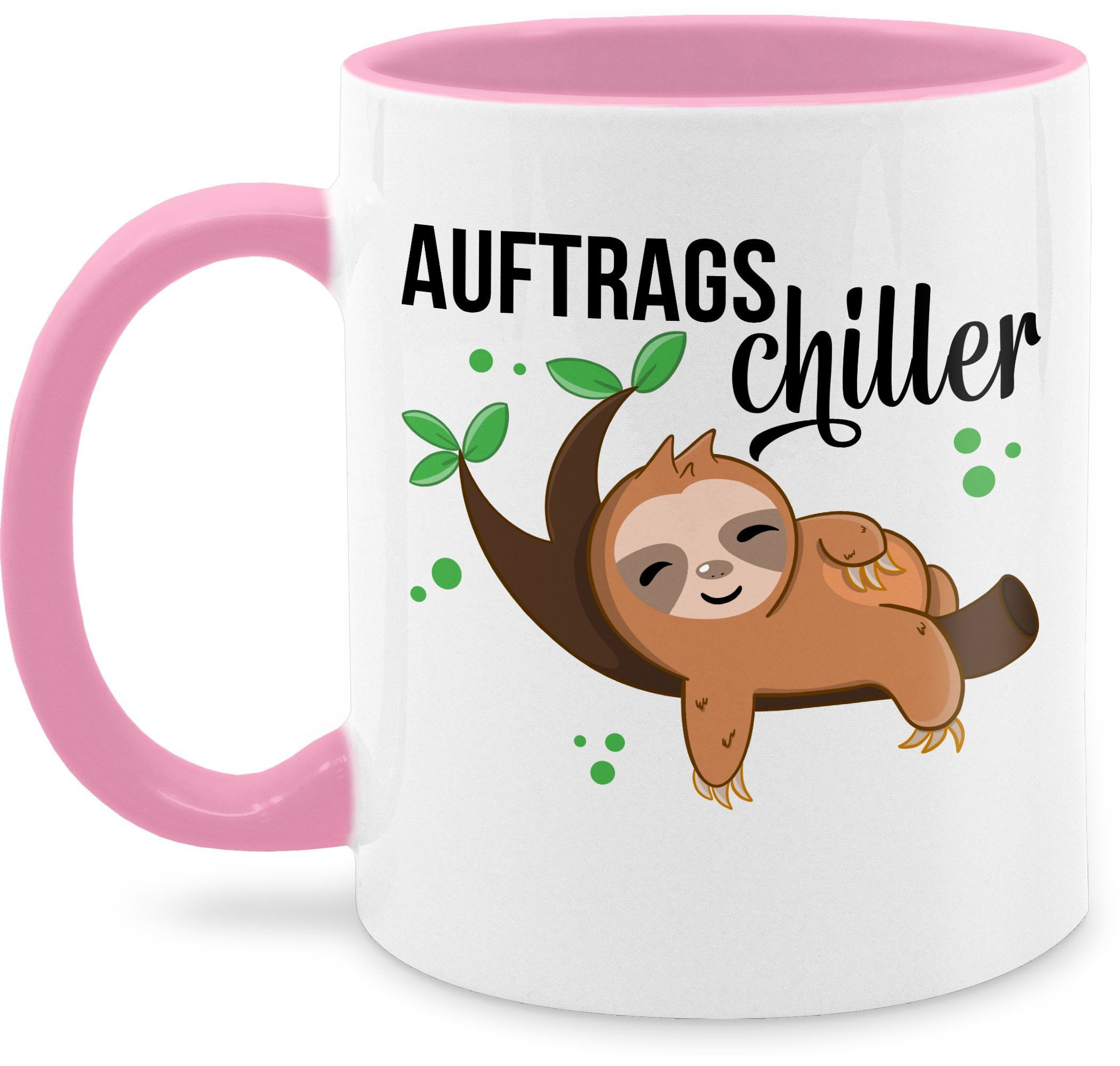 Shirtracer Tasse Auftragschiller mit Faultier schwarz, Keramik, Statement Sprüche