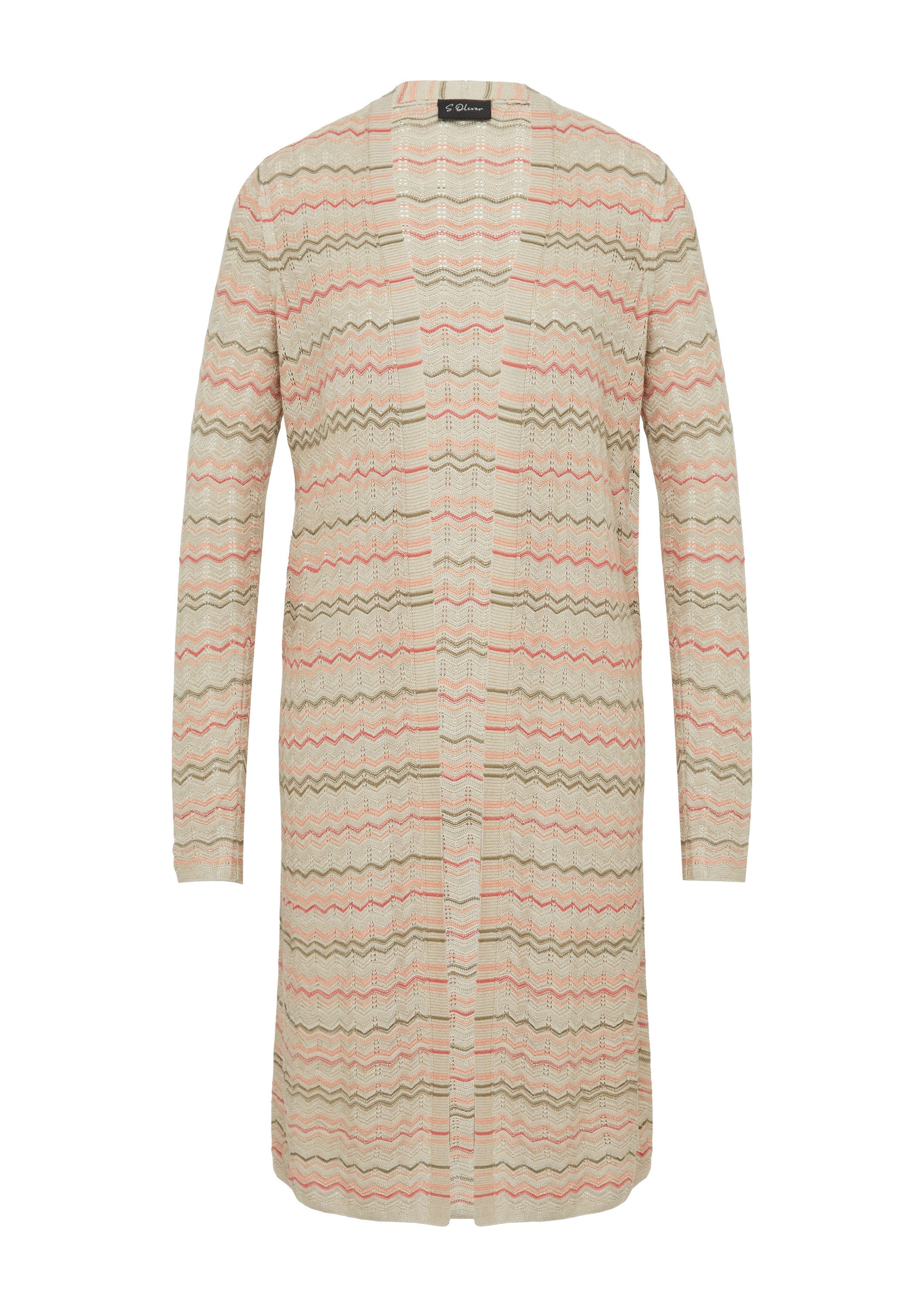 s.Oliver Cardigan Strickjacke Longcardigan mit Zick-Zack-Muster und Glitzer günstig online kaufen