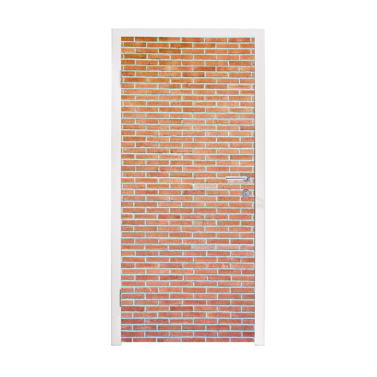 MuchoWow Türtapete Backstein - Braun - Wand, Matt, bedruckt, (1 St), Fototapete für Tür, Türaufkleber, 75x205 cm