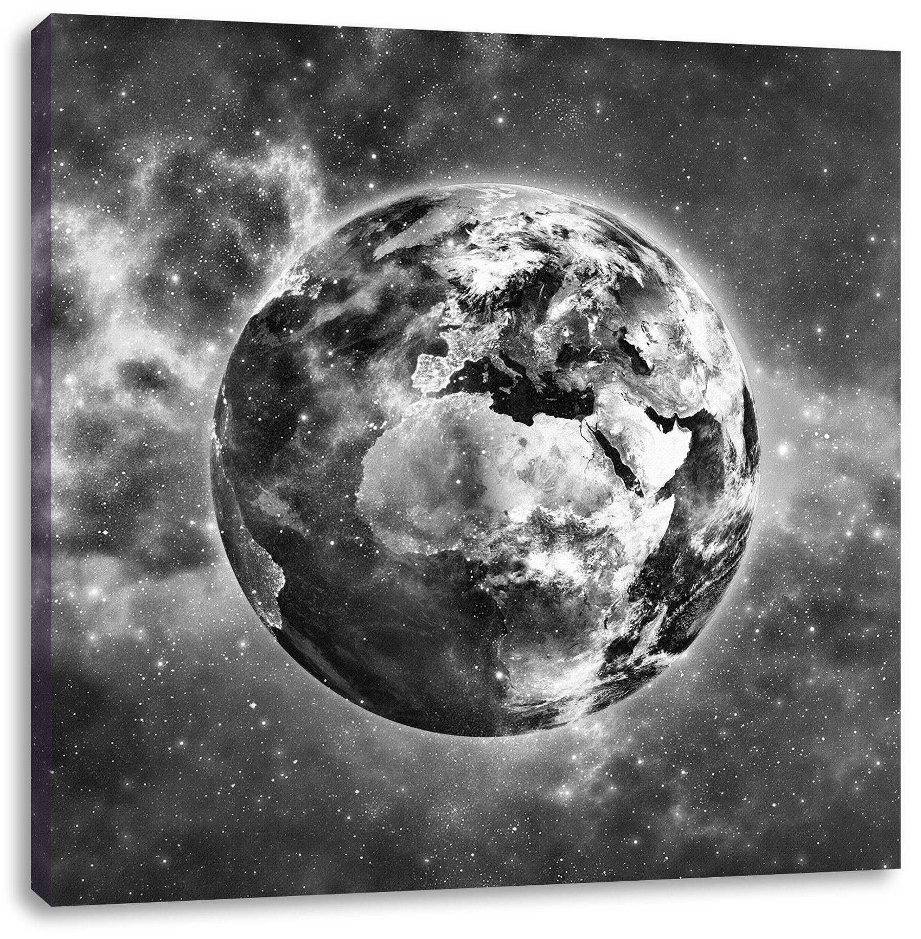 Pixxprint Leinwandbild Erde im Universum, Erde im Universum (1 St), Leinwandbild fertig bespannt, inkl. Zackenaufhänger