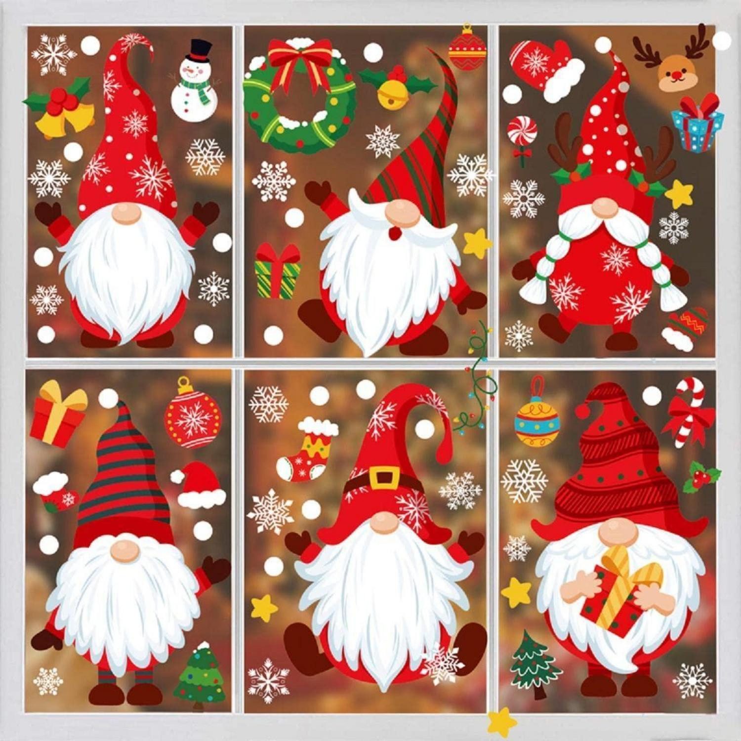 LuxusKollektion Fensterbild Fensterbilder Weihnachten Weihnachtsmann Elch 9 Blatt