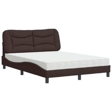 vidaXL Bett Bett mit Matratze Dunkelbraun 120x200 cm Stoff