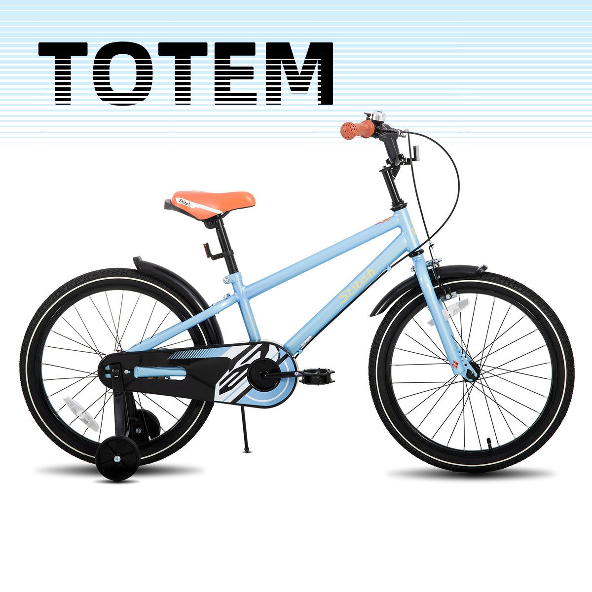 JOYSTAR Kinderfahrrad Totem 12/14/16/18/20 Zoll Kinderfahrrad für 2-11 jährige Jungen, mit Stützräder, Kotflügel, Front and rear dual brakes, Reflektorplatte