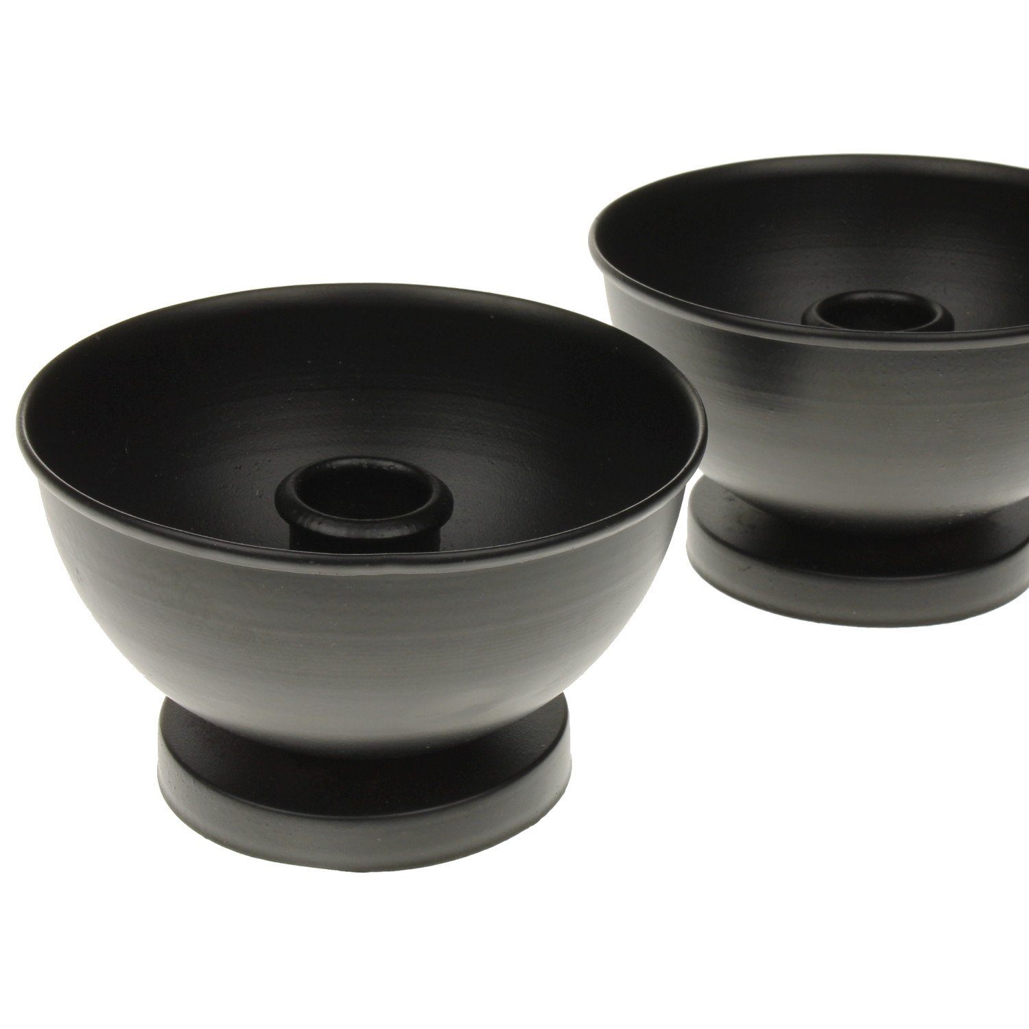 Macosa Home Kerzenhalter (2 St., Kerzenständer Deko Tisch-Dekoration Metallhalter), 2er Set Metall schwarz rund Kerzenleuchter modern. € 15,95