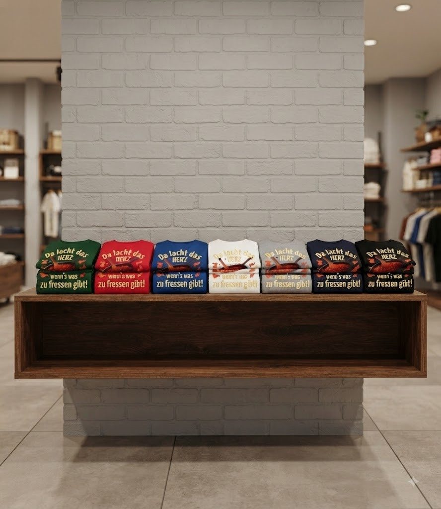 Blondie & Brownie T-Shirt Fressen Herren Shirt mit Koch Print für Foodies und Genießer im Alltag (Einzelstück, Einzelartikel) Fressen Herren Tee Pfannenfreude