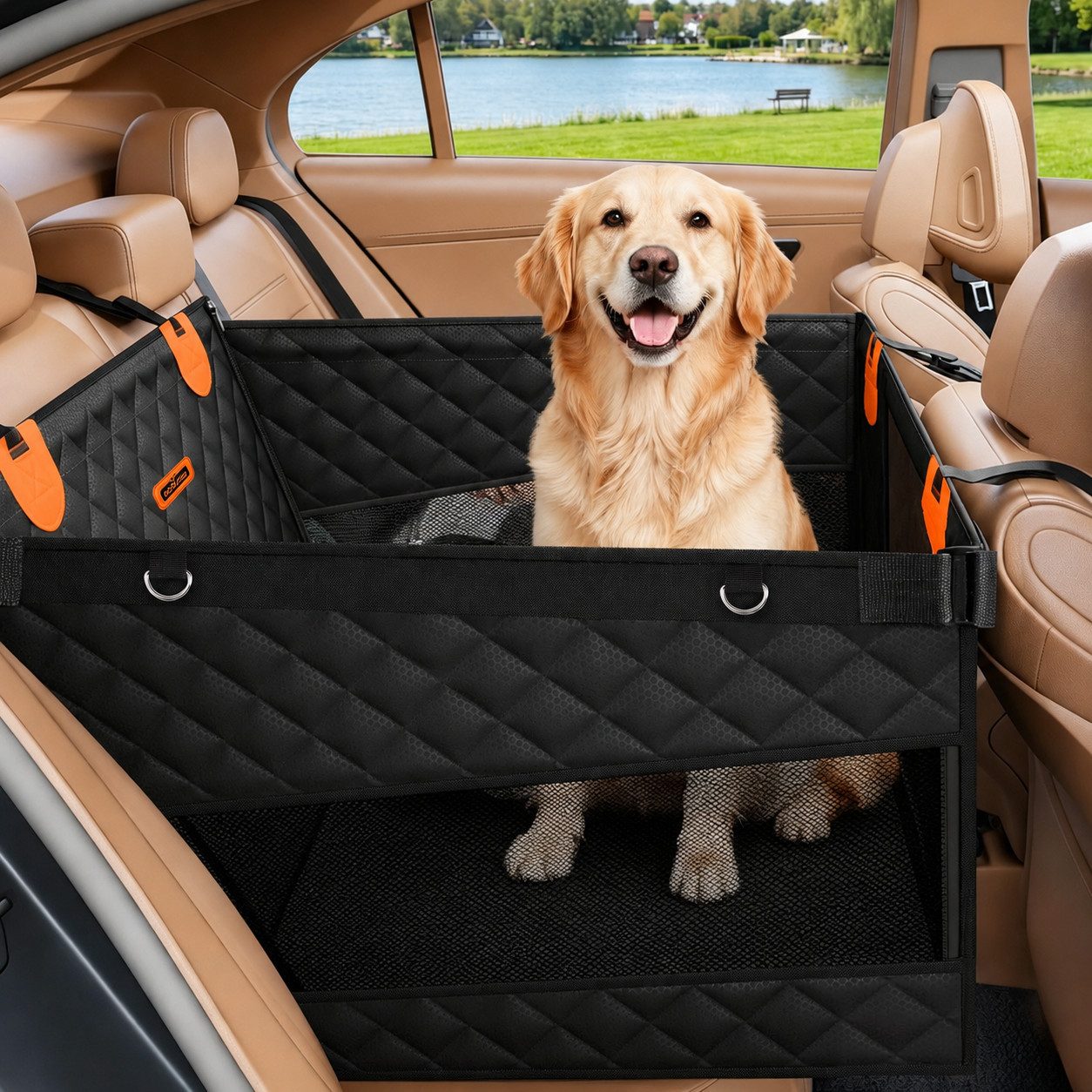 nobleza Hunde-Autositz Hundeautositz Wasserdicht rutschfest für den Rücksitz 72x58x55cm