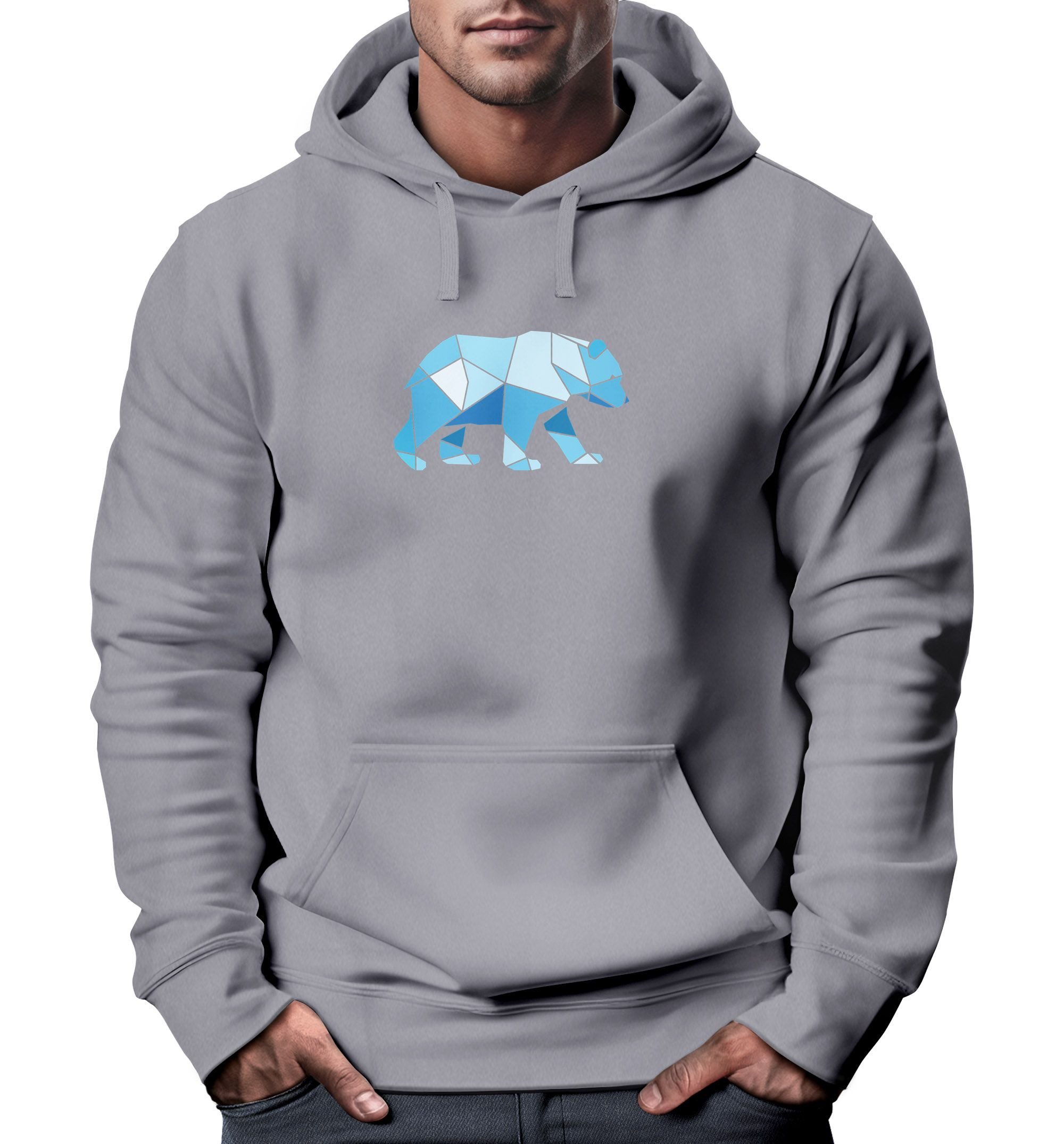 Neverless Hoodie Hoodie Herren Polygon Grafik günstig online kaufen