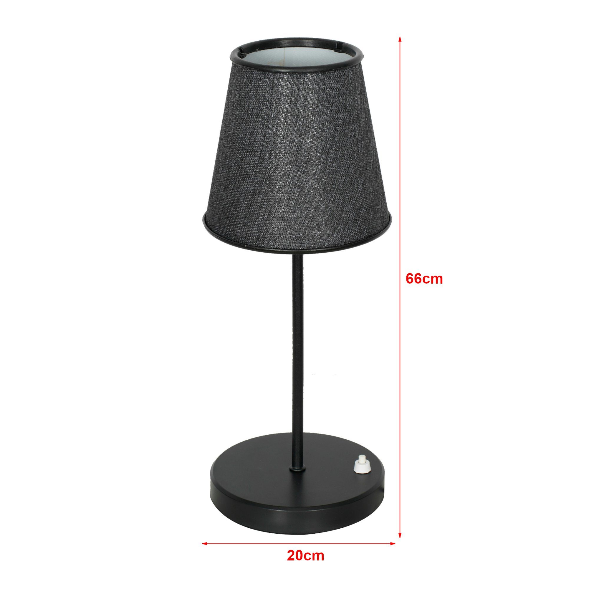 lux.pro Tischleuchte, ohne Leuchtmittel, »Chulmleigh« Tischlampe 1 x E27  Metall Schwarz | Tischlampen