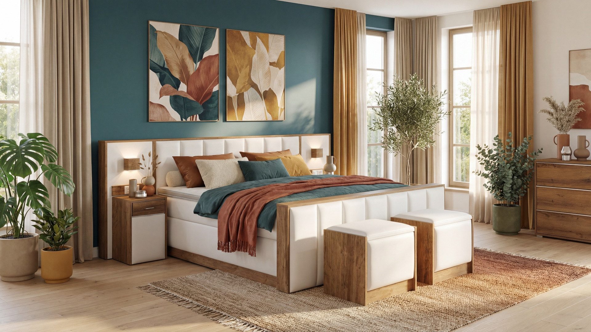 Meisterbetten Boxspringbett Sely3 (mit Bettkasten, 7-Zonen Taschenfederkernmatratzen, Ergoflex), Inklusive kostenloser Lieferung und Aufbau