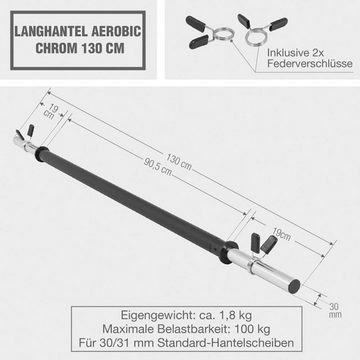 GORILLA SPORTS Langhantelstange Aerobic Langhantelstange 130 cm, 130 cm